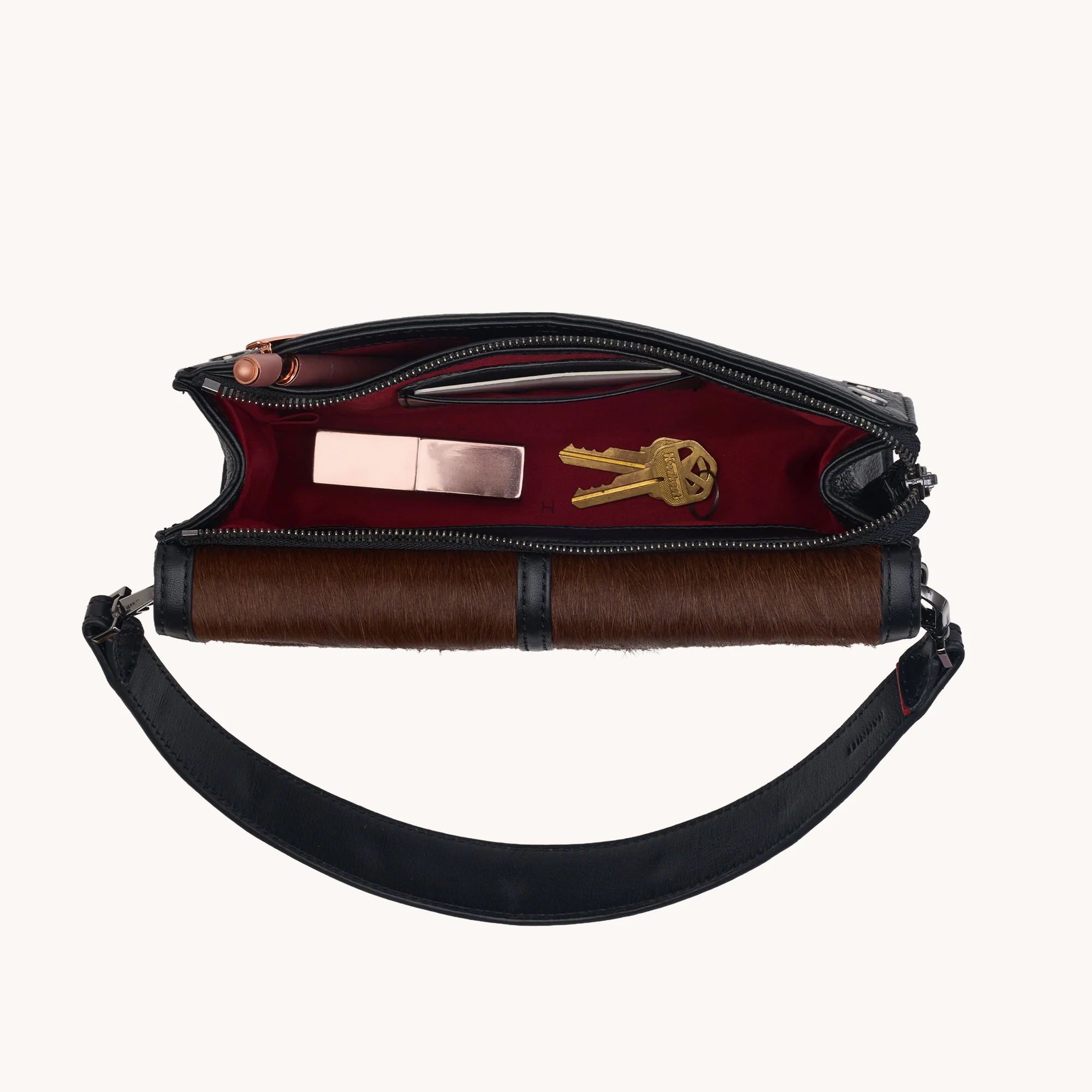 Montana Clutch | Calf Hair/Gunmetal | Sml - Image 13