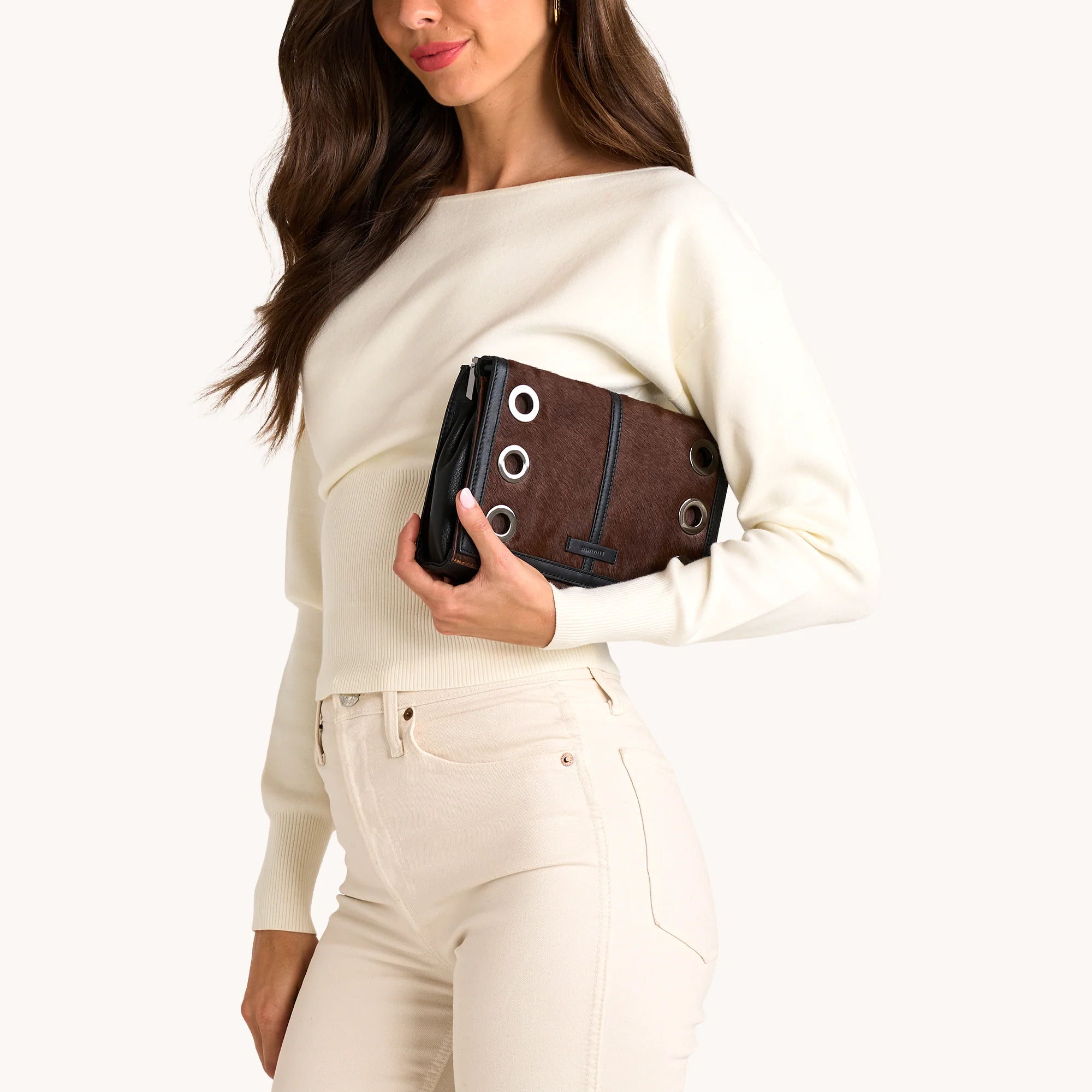 Montana Clutch | Calf Hair/Gunmetal | Sml - Image 5