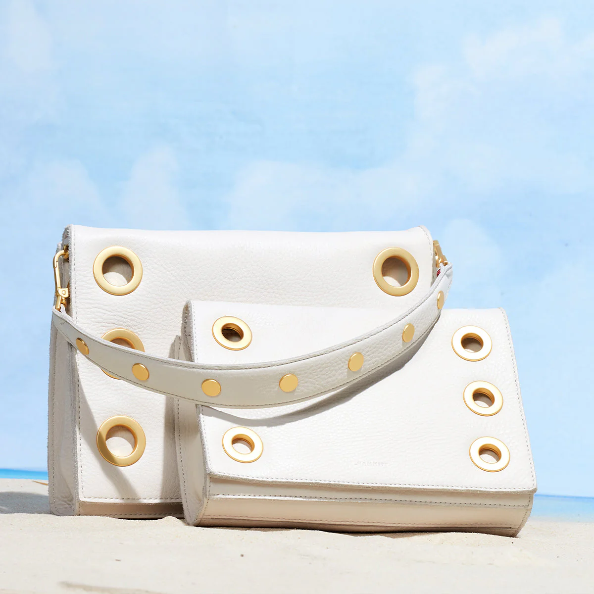 Montana Clutch | Calla Lily White/Brushed Gold | Sml - Image 7