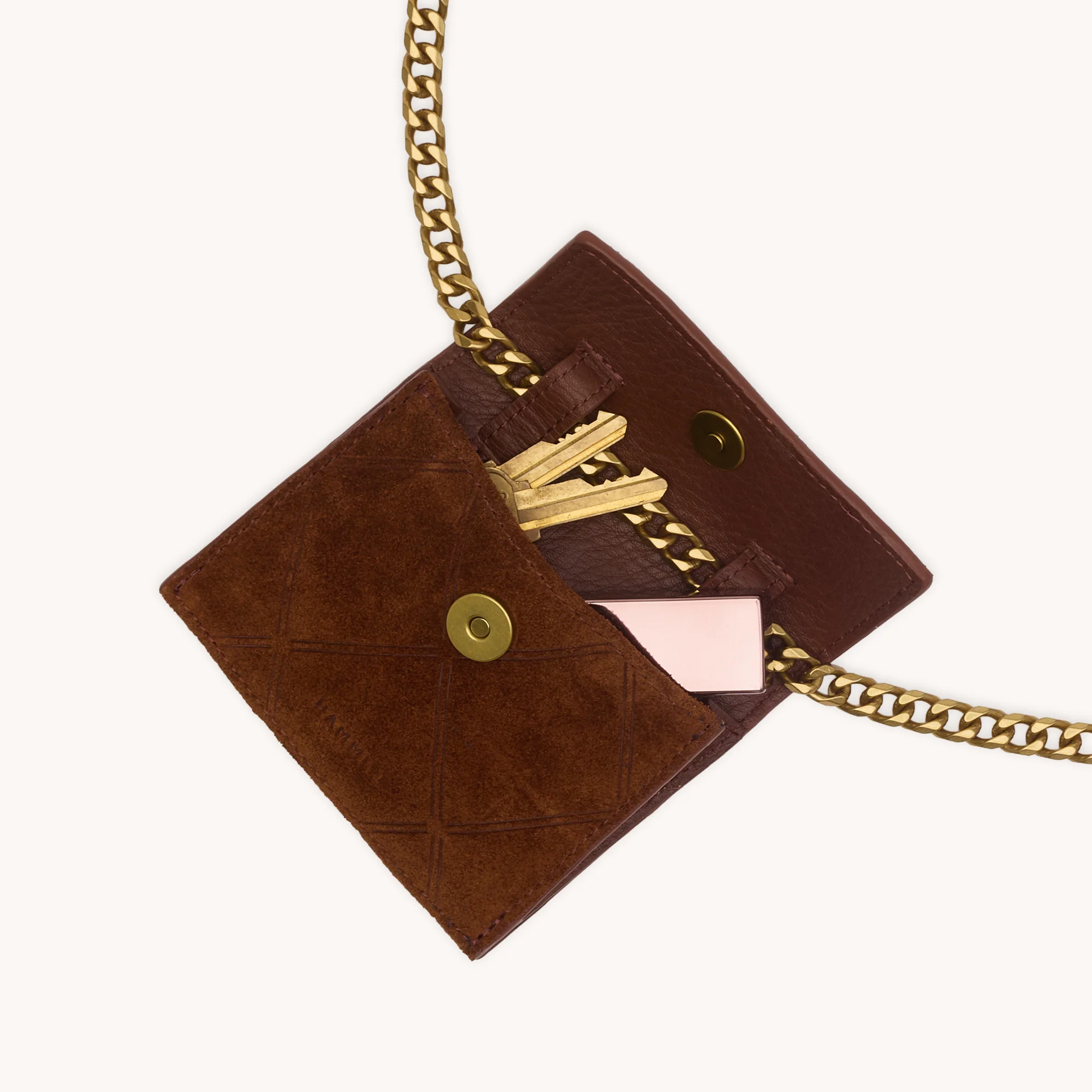 Montana Pendant | Chocolate Diamond Suede/Antique Gold - Image 10