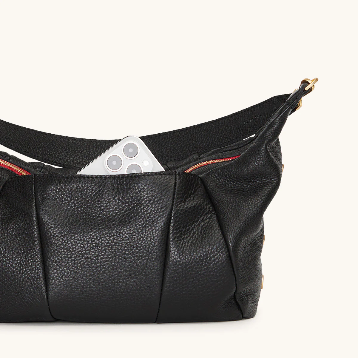 Morgan | Black/Brushed Gold Red Zip - Image 6