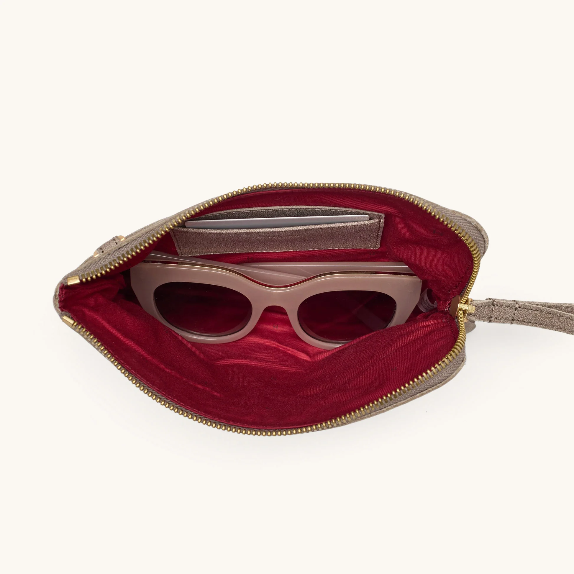 Nash Small | Pewter/Brushed Gold Red Zip - Image 7