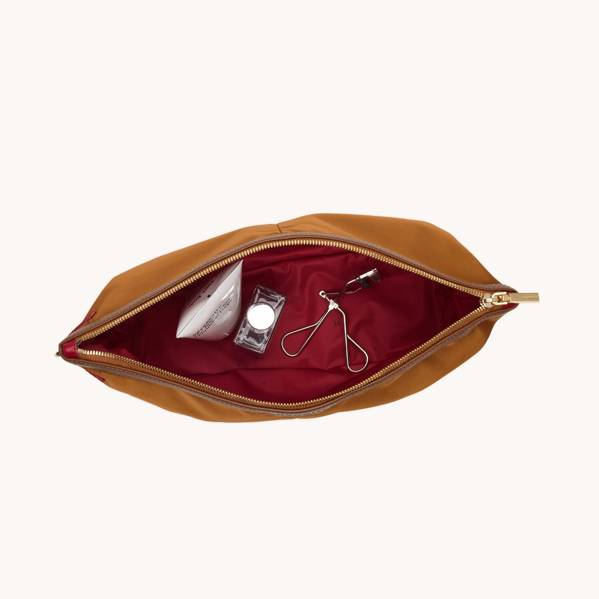 Nicky Cosmetic Pouch | Amber Nylon/Gold | Lrg - Image 7
