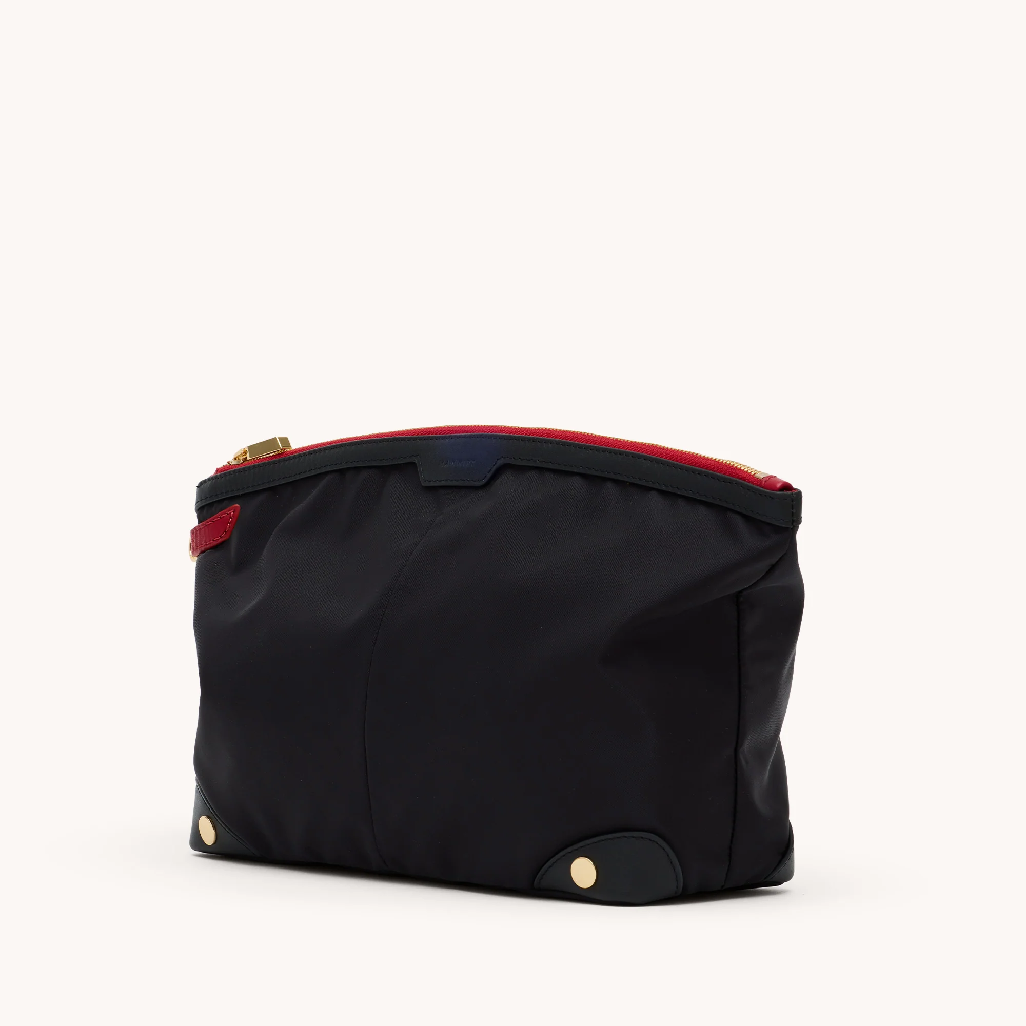 Nicky Cosmetic Pouch | Black Nylon/Gold Red Zip | Lrg - Image 5