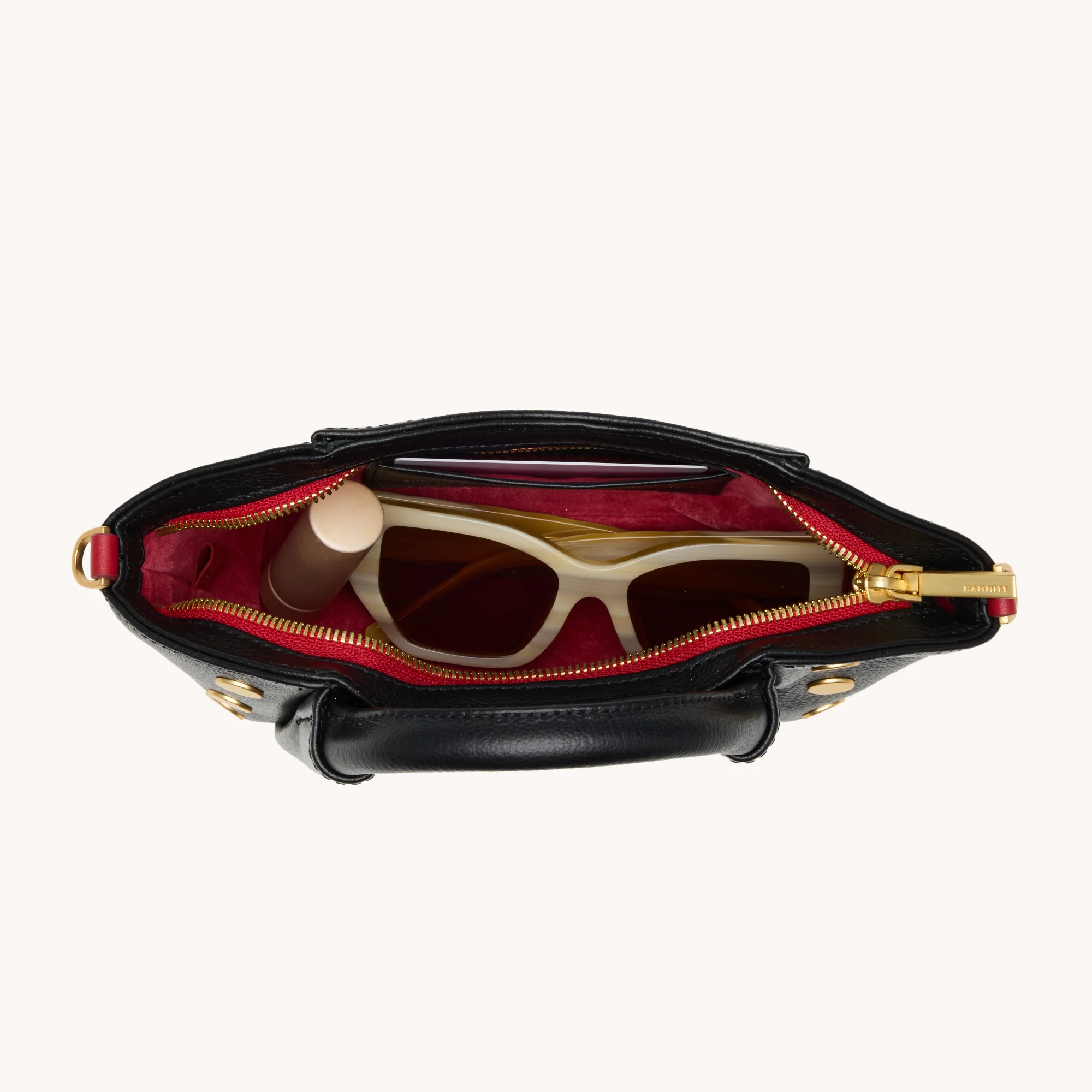 Paul | Black Press/Brushed Gold Red Zip | Mini - Image 10