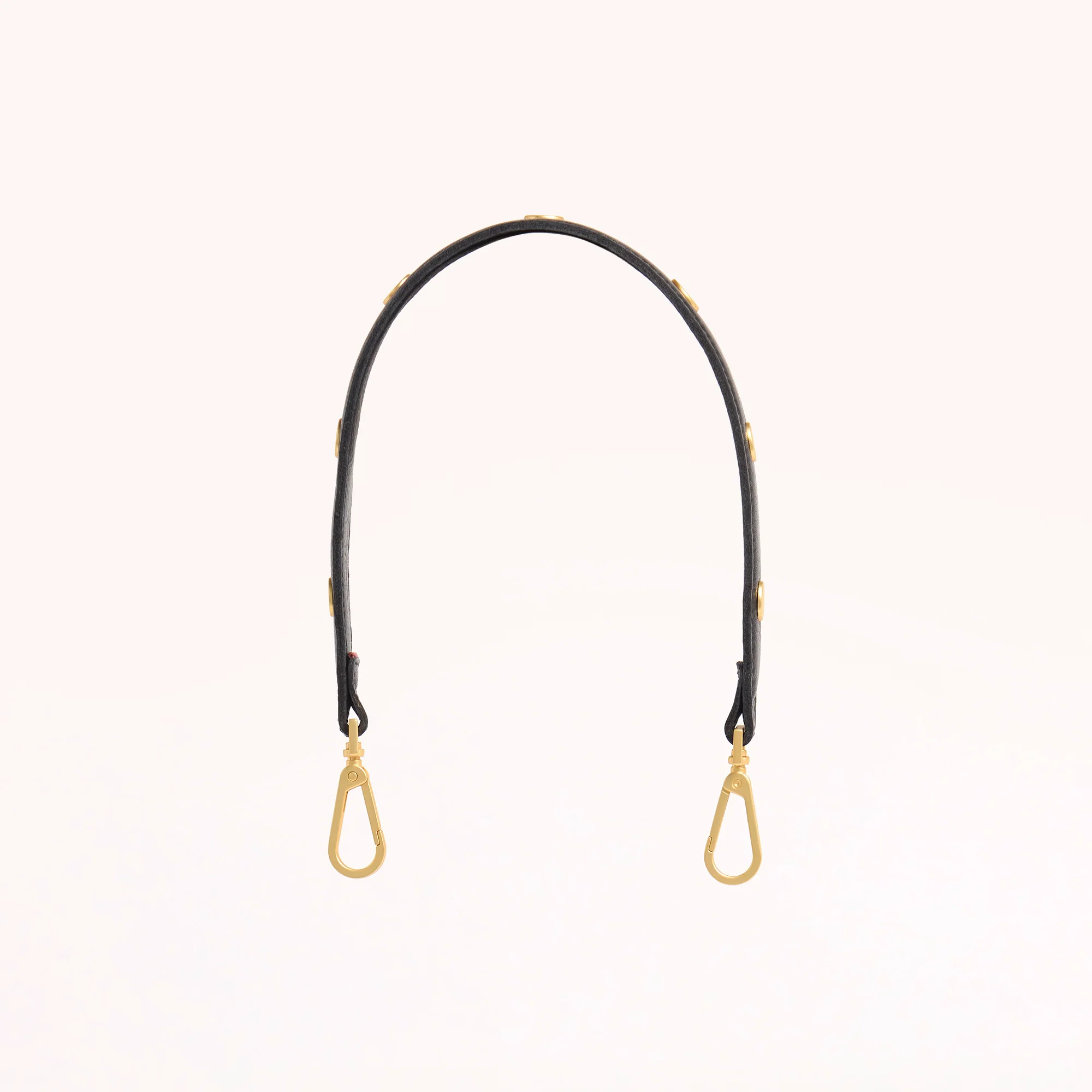 Riveted Shoulder Strap | Black Pebbled/Brushed Gold - Image 3