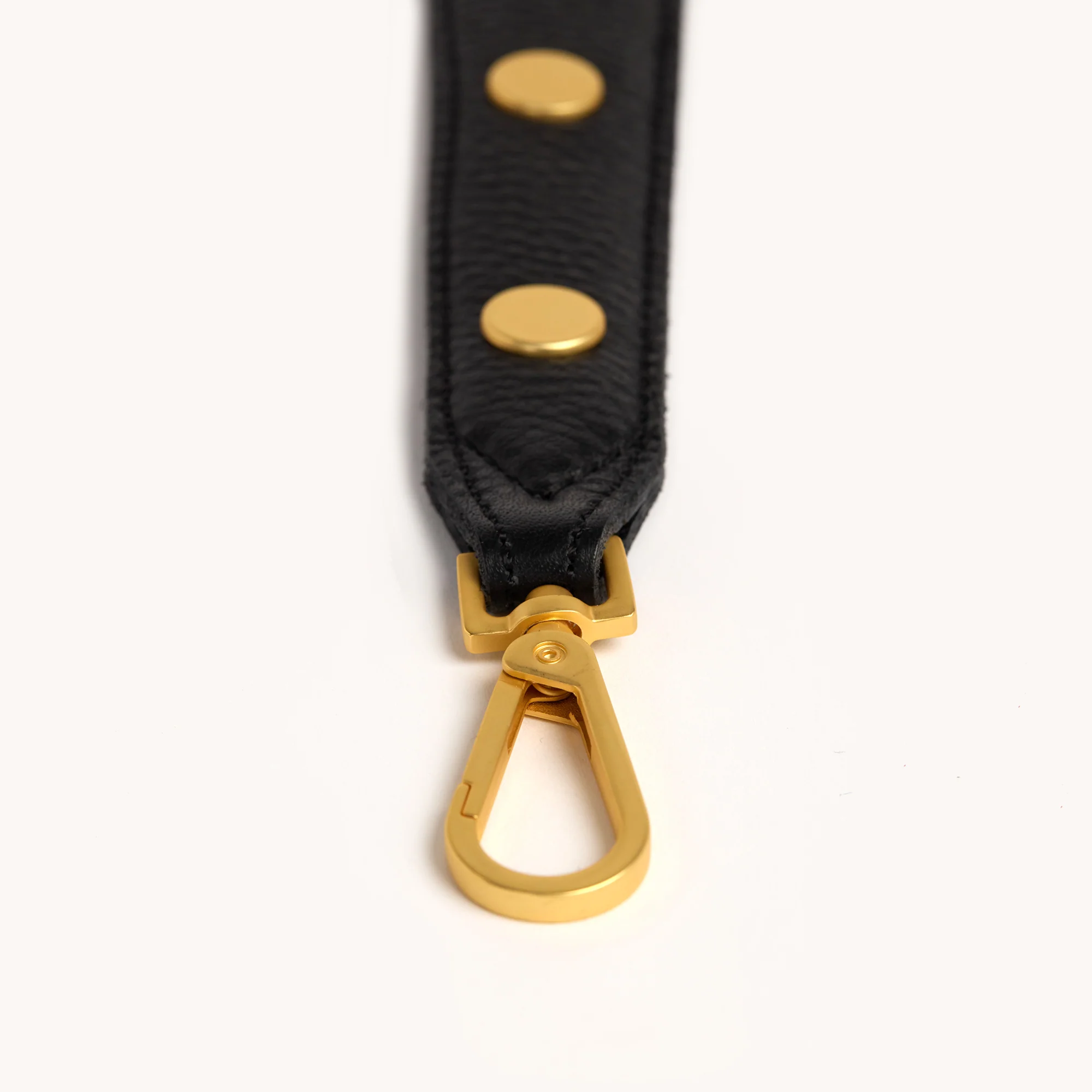 Riveted Shoulder Strap | Black Pebbled/Brushed Gold - Image 4