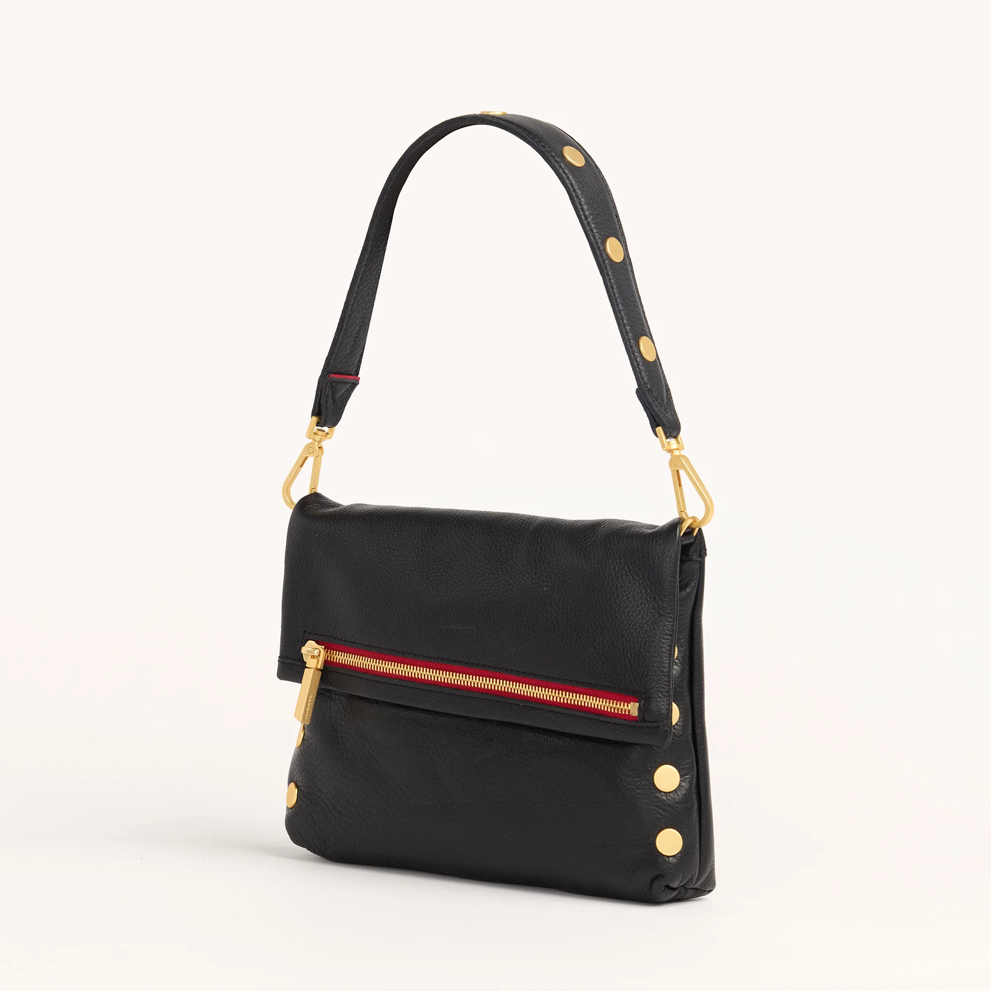 Riveted Shoulder Strap | Black Pebbled/Brushed Gold - Image 9