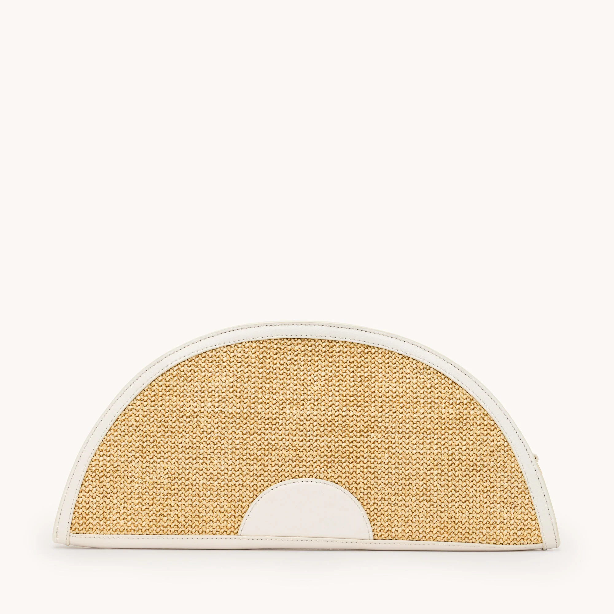 Shelley Clutch | Calla Lily White Raffia/Brushed Gold Hammered - Image 6