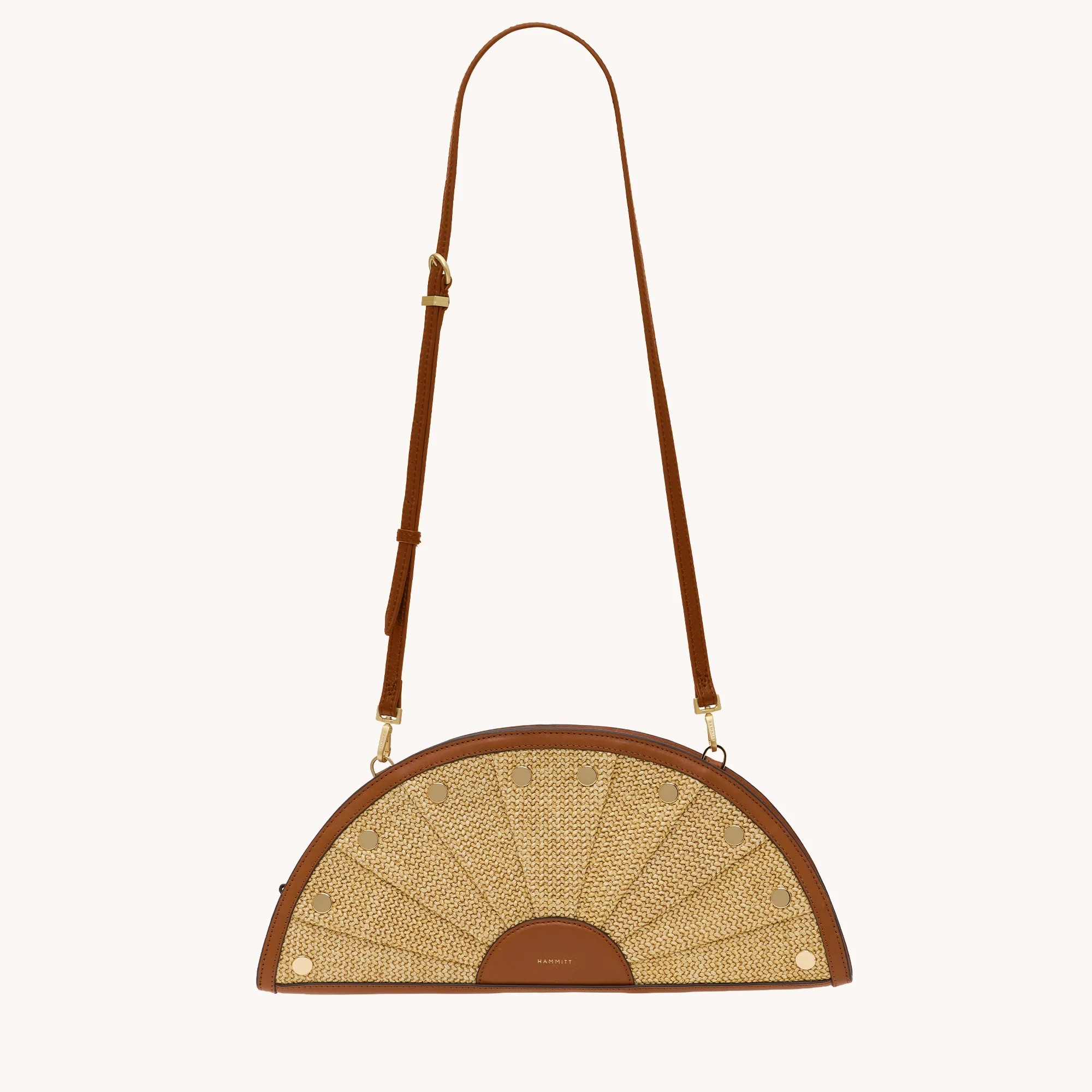 Shelley Clutch | Cocoa Raffia/Gold - Image 10