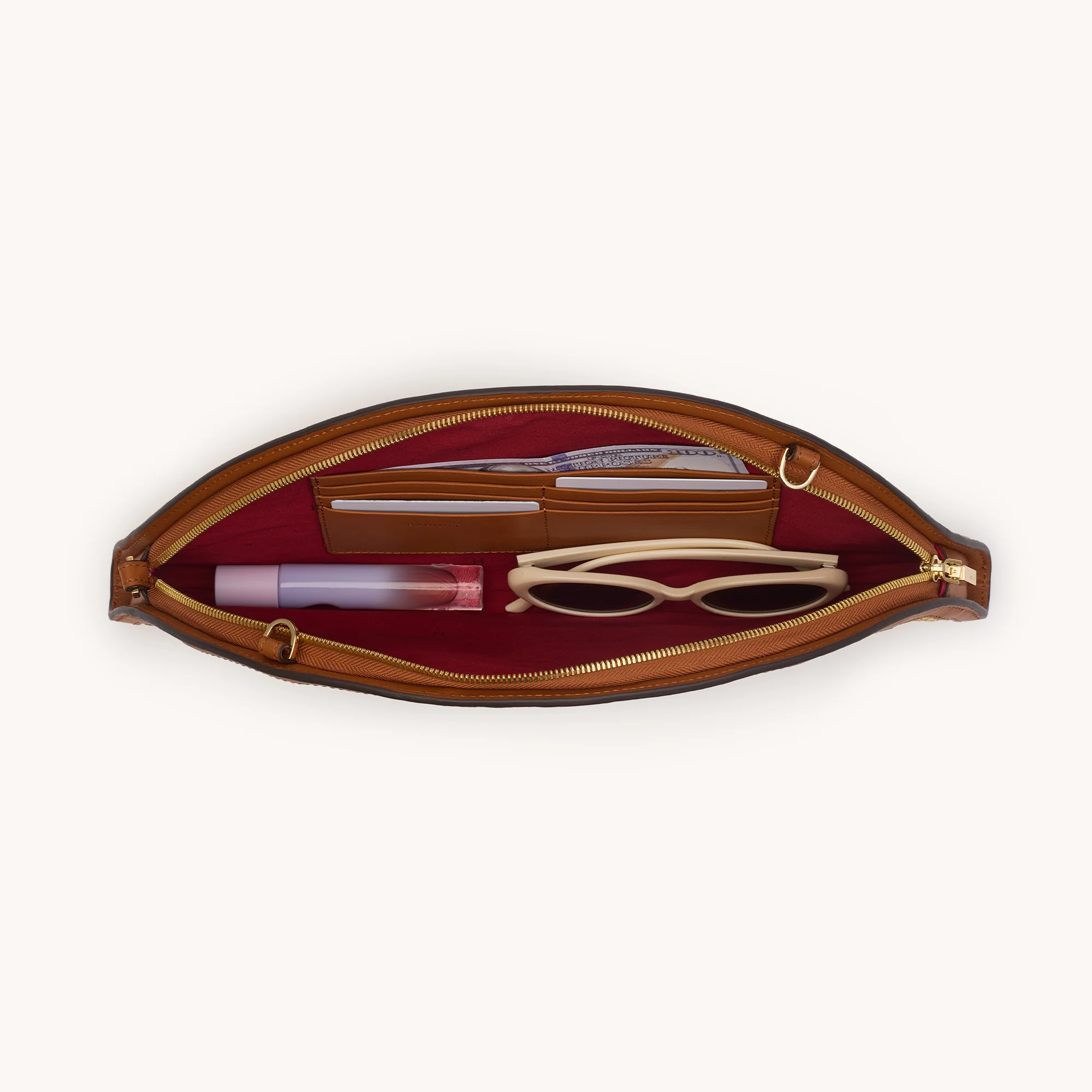 Shelley Clutch | Cocoa Raffia/Gold - Image 11