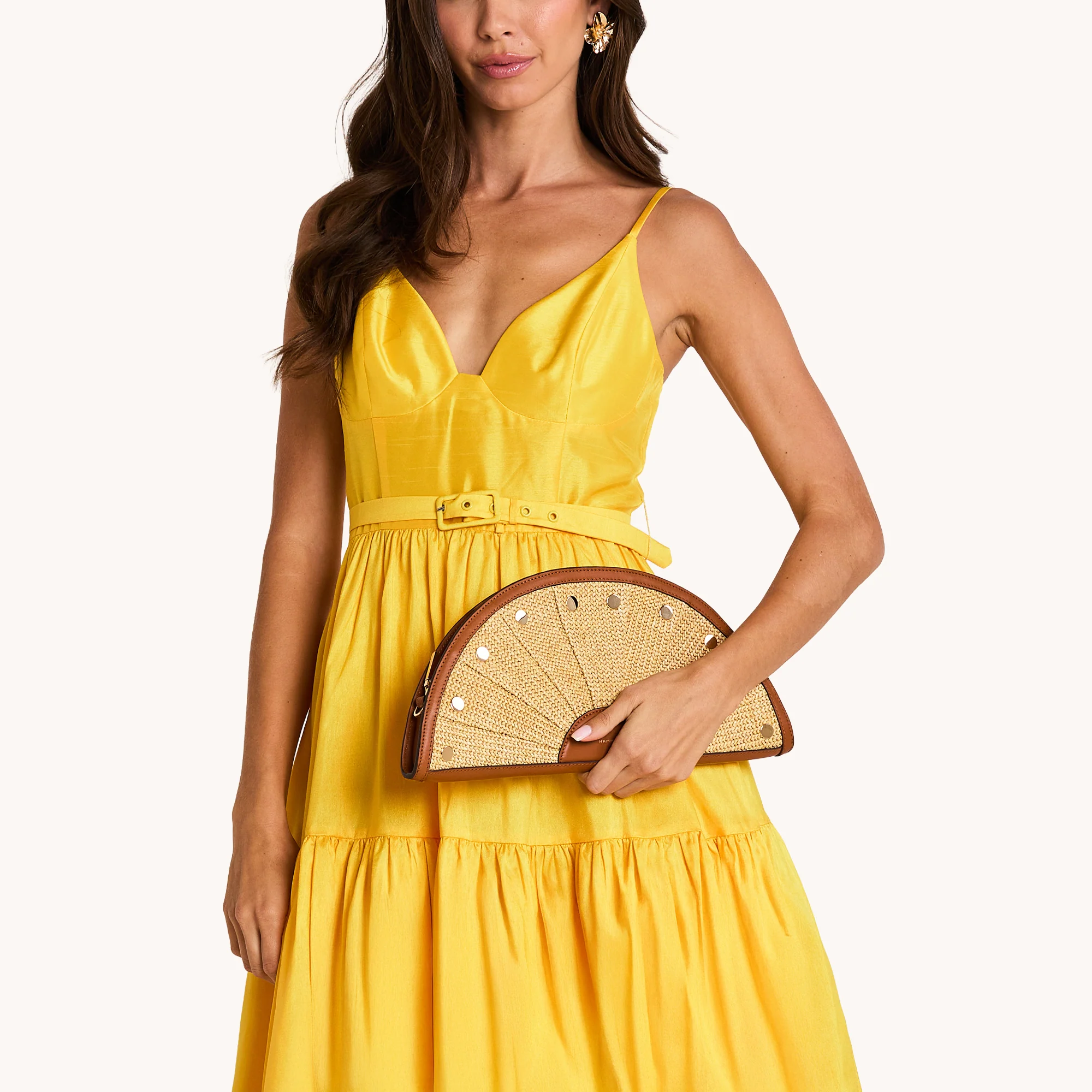 Shelley Clutch | Cocoa Raffia/Gold - Image 3