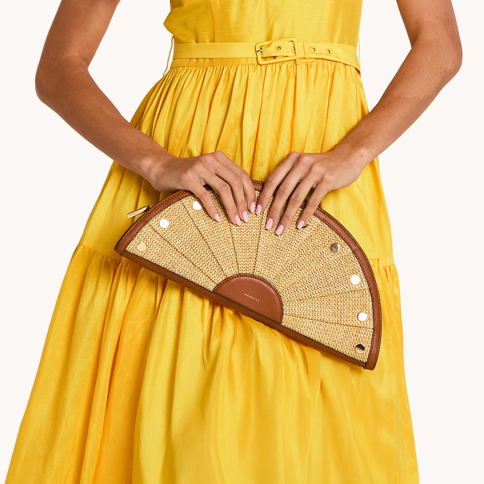 Shelley Clutch | Cocoa Raffia/Gold - Image 4
