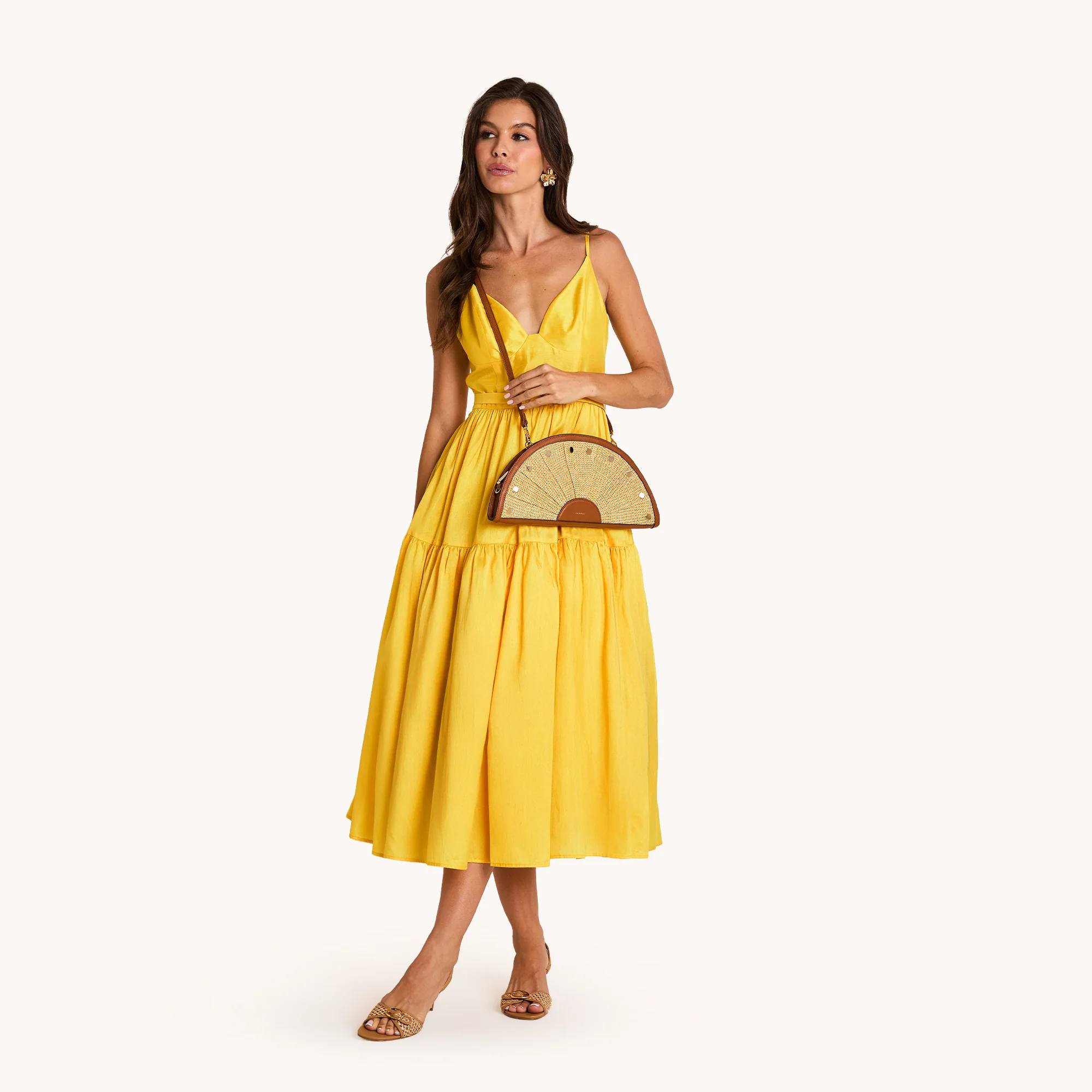 Shelley Clutch | Cocoa Raffia/Gold - Image 5