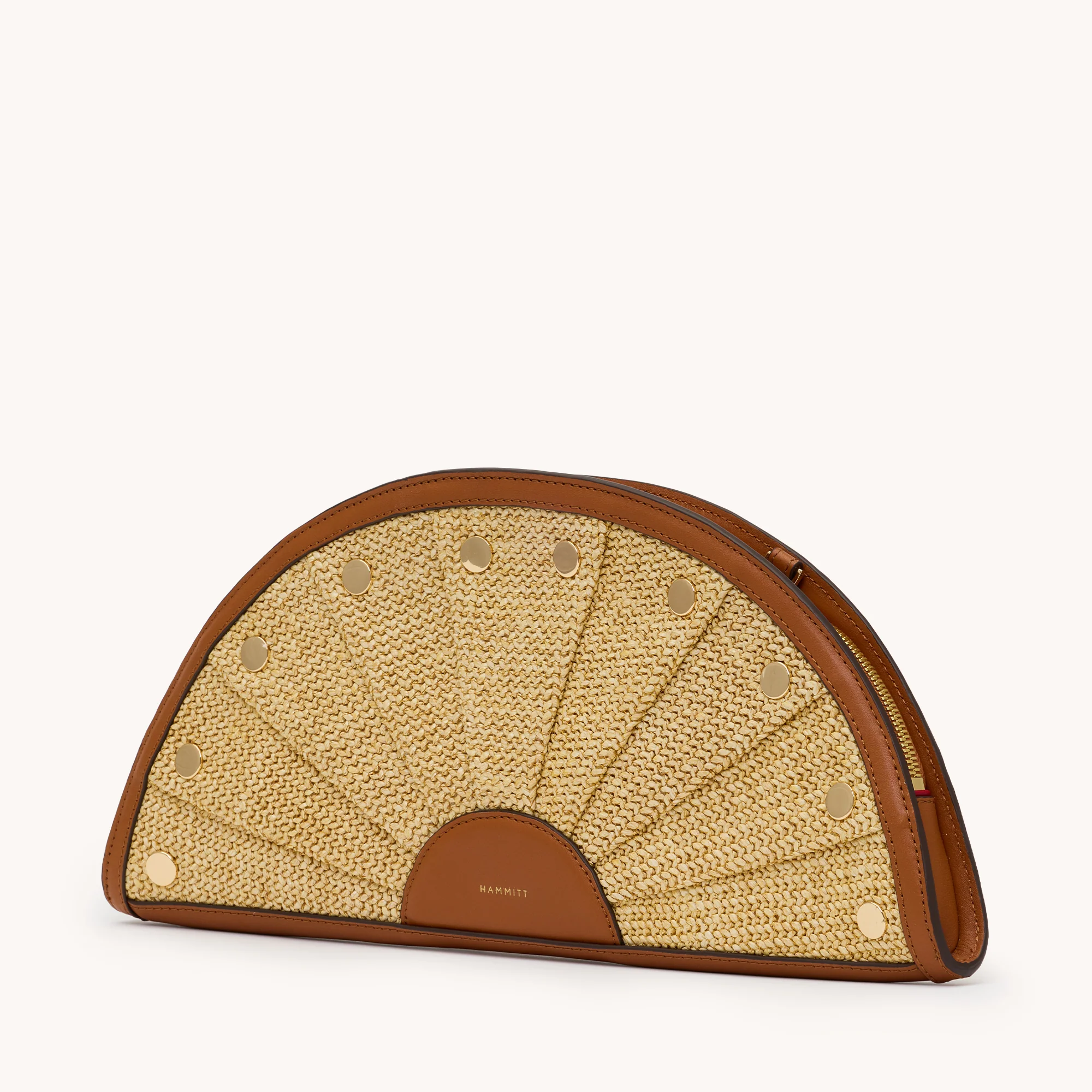 Shelley Clutch | Cocoa Raffia/Gold - Image 6