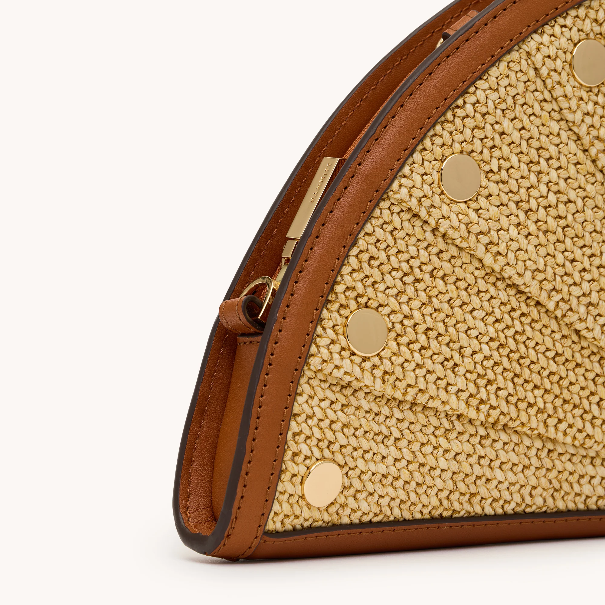 Shelley Clutch | Cocoa Raffia/Gold - Image 7