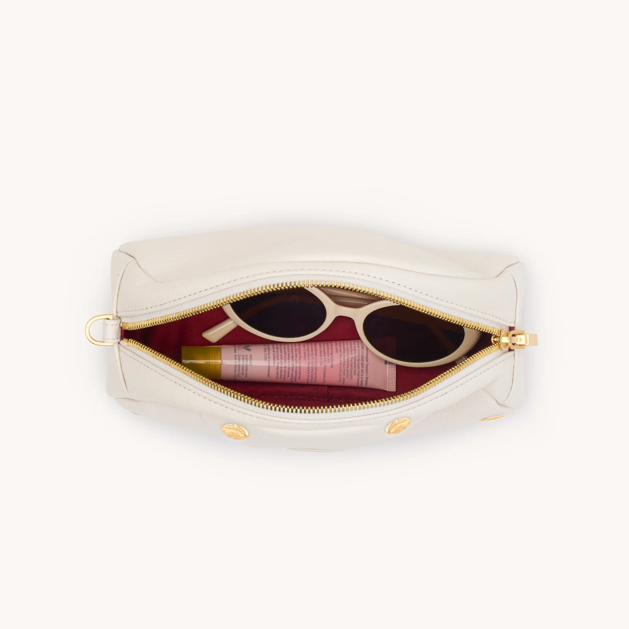 Shelley Pouch | Calla Lily White/Brushed Gold Hammered - Image 6