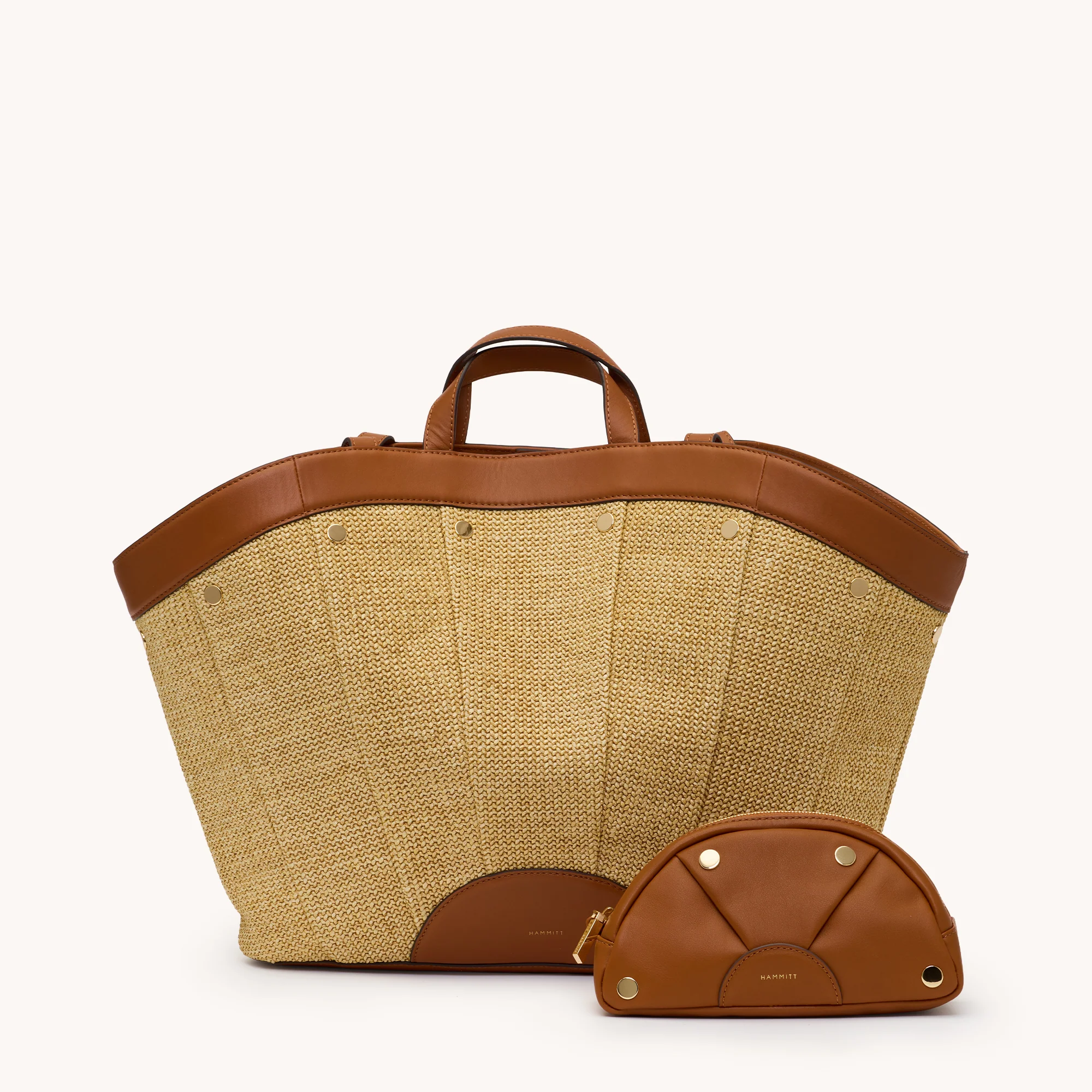 Shelley Tote | Cocoa Raffia/Gold - Image 10