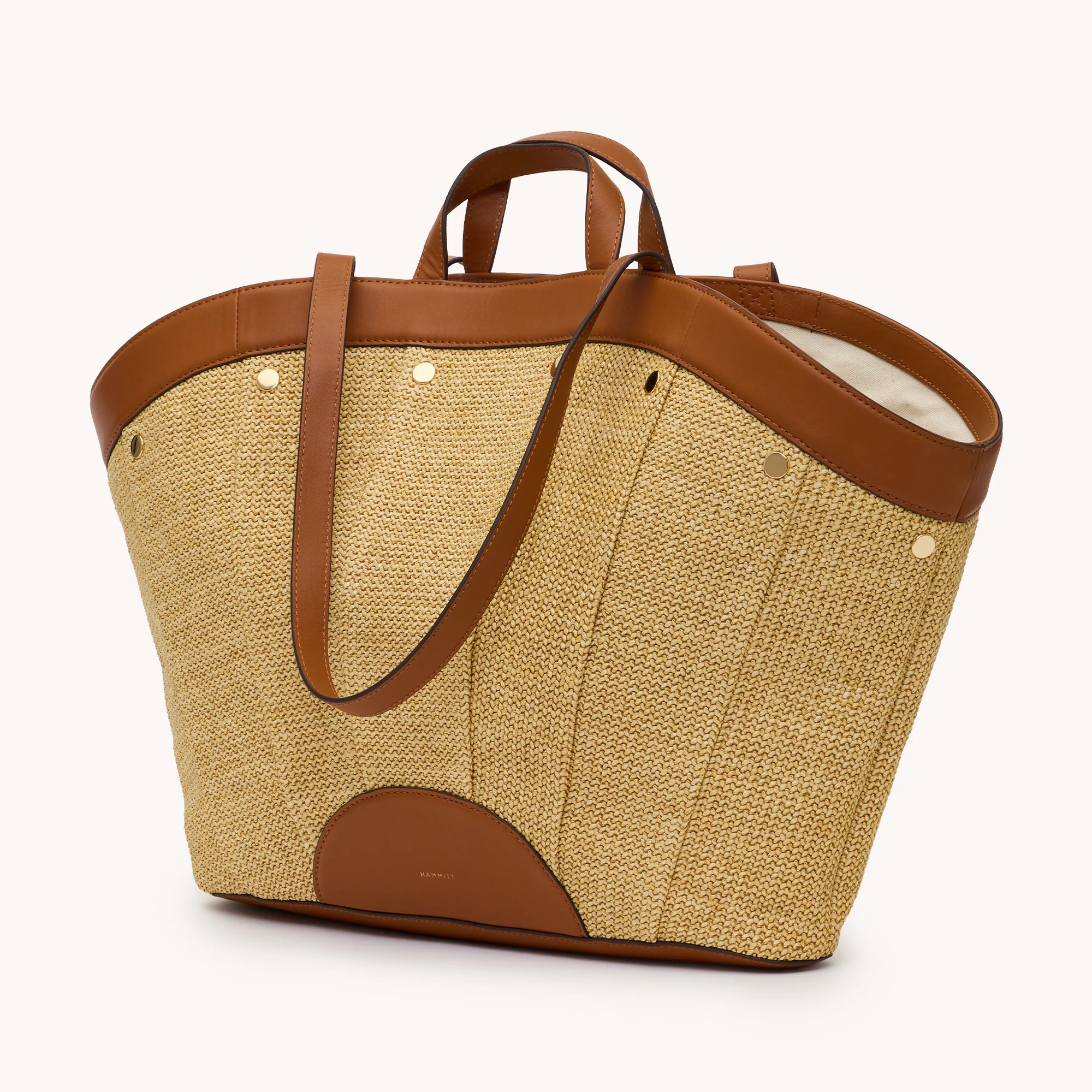 Shelley Tote | Cocoa Raffia/Gold - Image 5