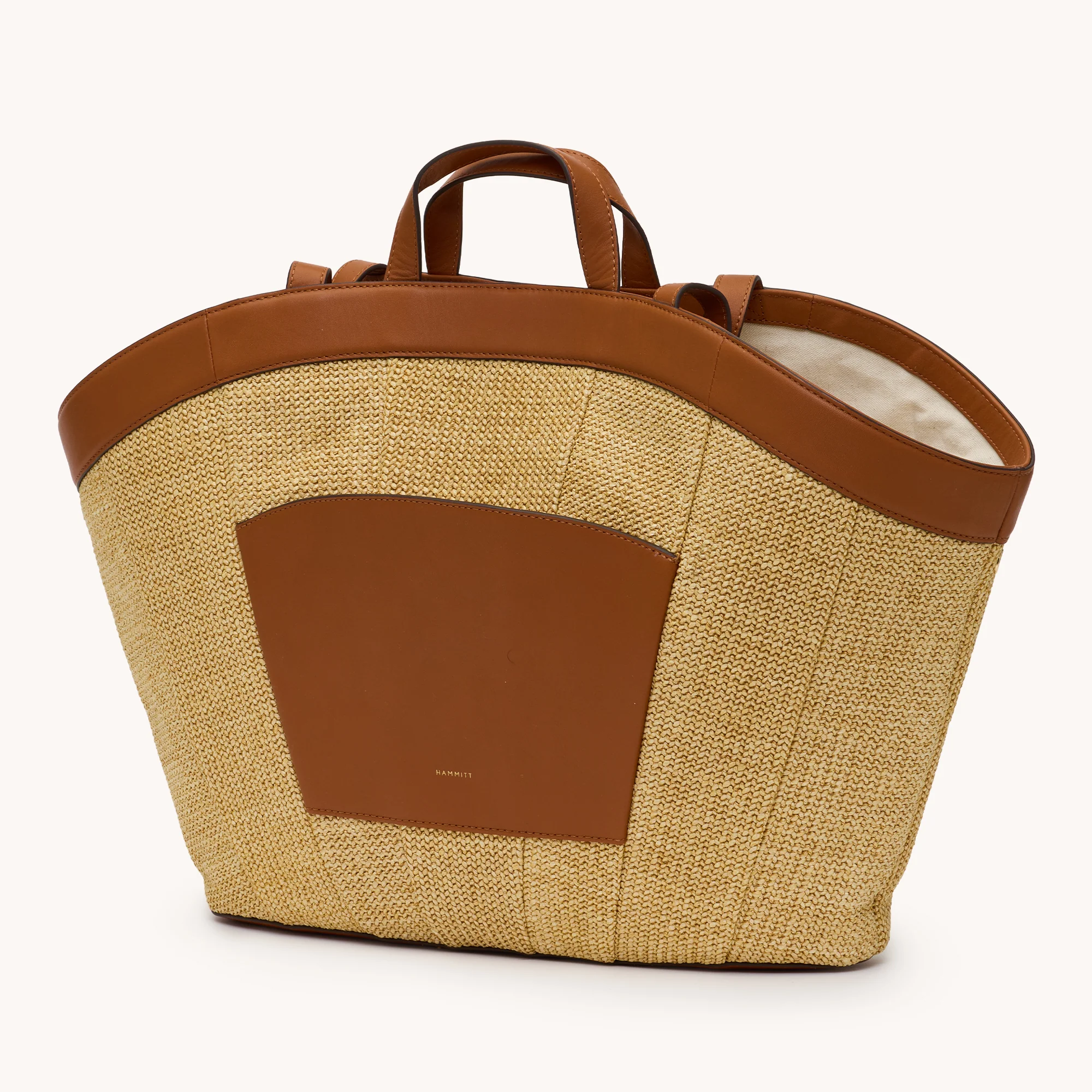 Shelley Tote | Cocoa Raffia/Gold - Image 6