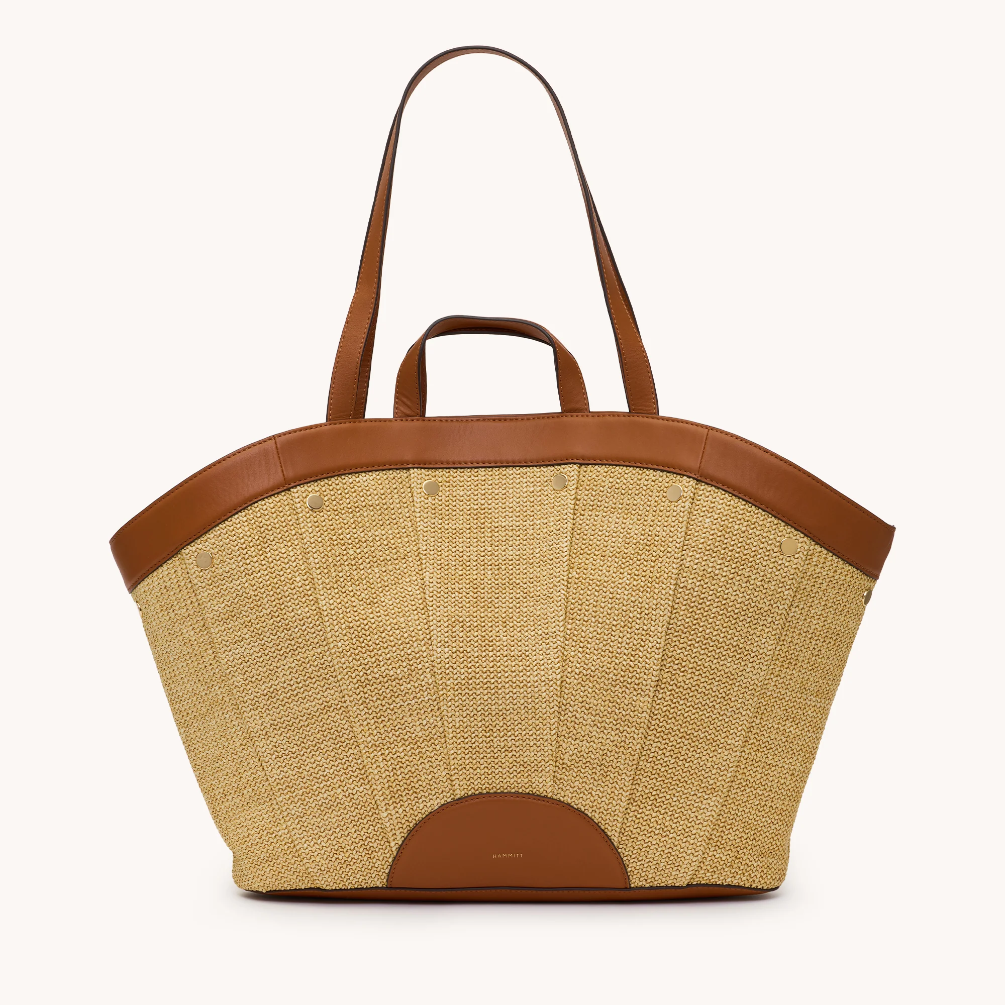 Shelley Tote | Cocoa Raffia/Gold - Image 7