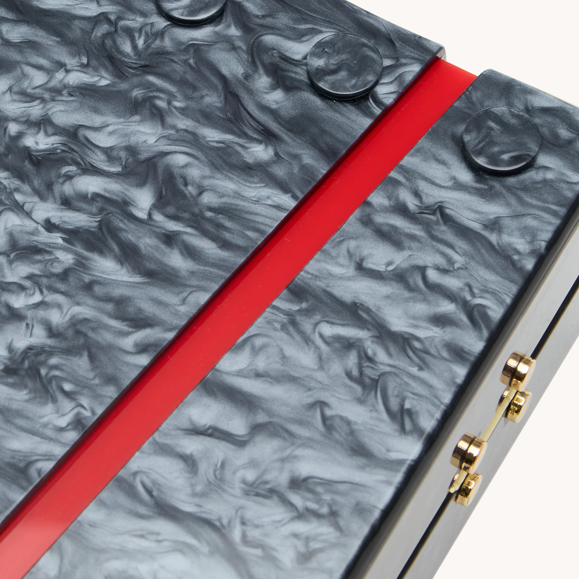 Soiree Clutch | Carrara Black/Brushed Gold | Med - Image 10