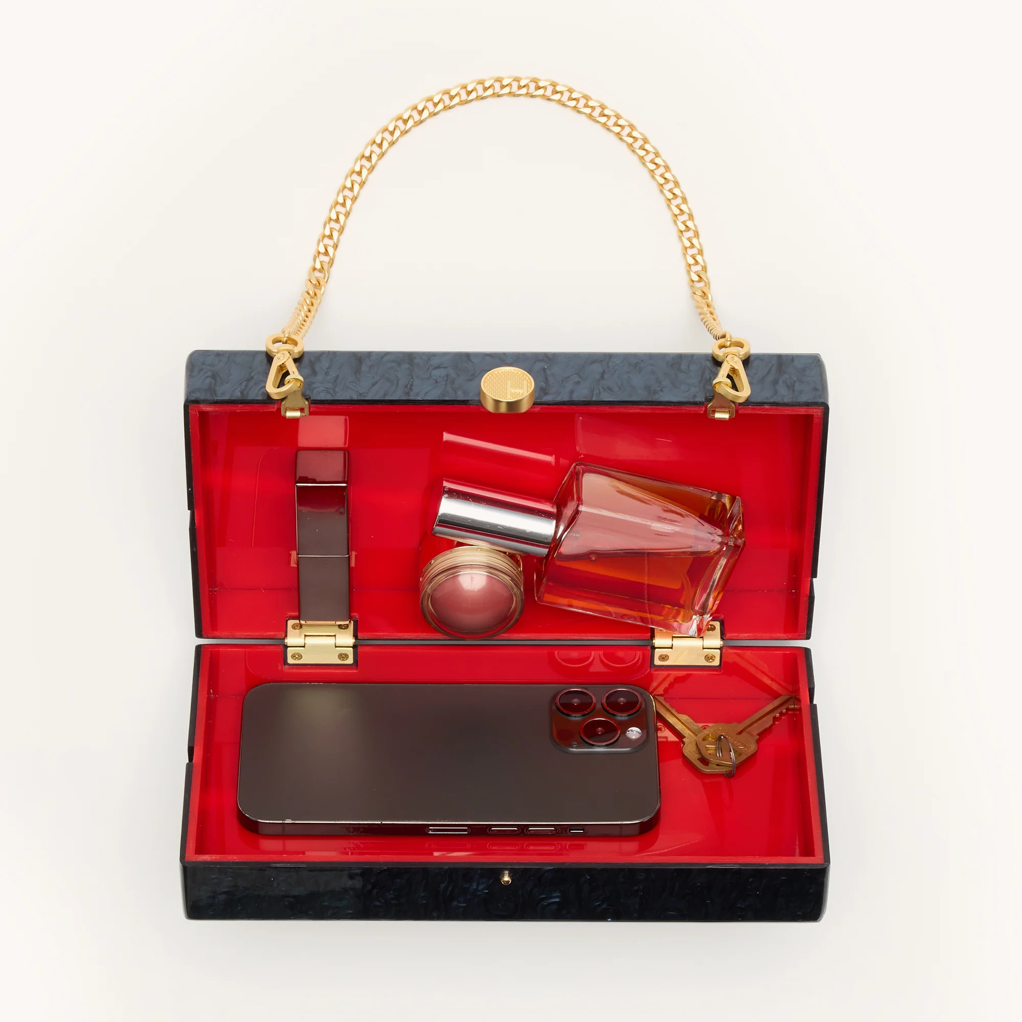 Soiree Clutch | Carrara Black/Brushed Gold | Med - Image 5