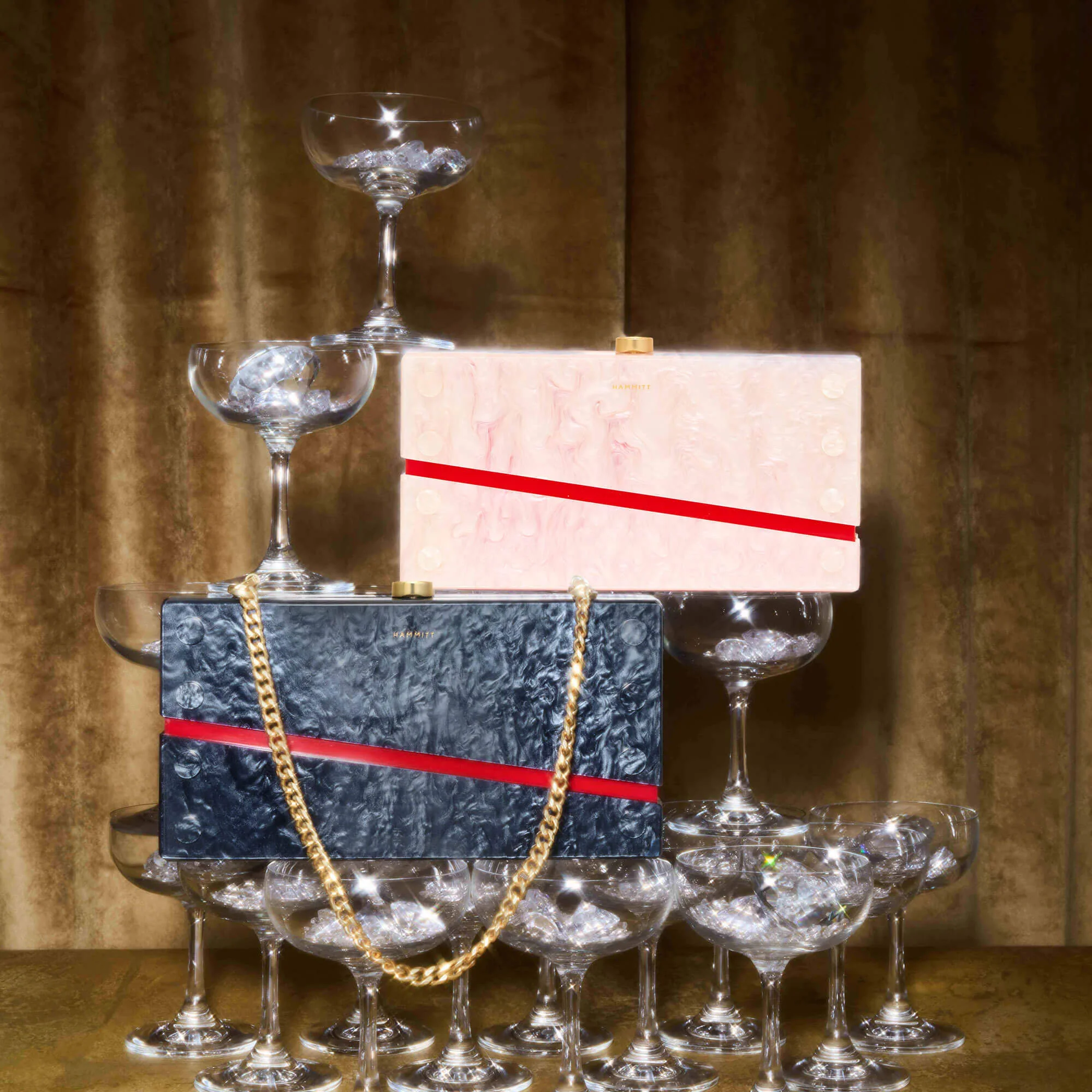 Soiree Clutch | Carrara Blush/Brushed Gold | Med - Image 15