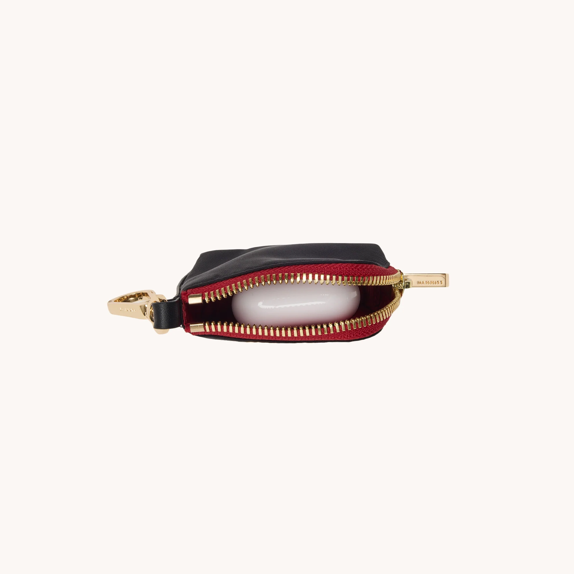 Syd Pouch | Black Nylon/Gold Red Zip - Image 2