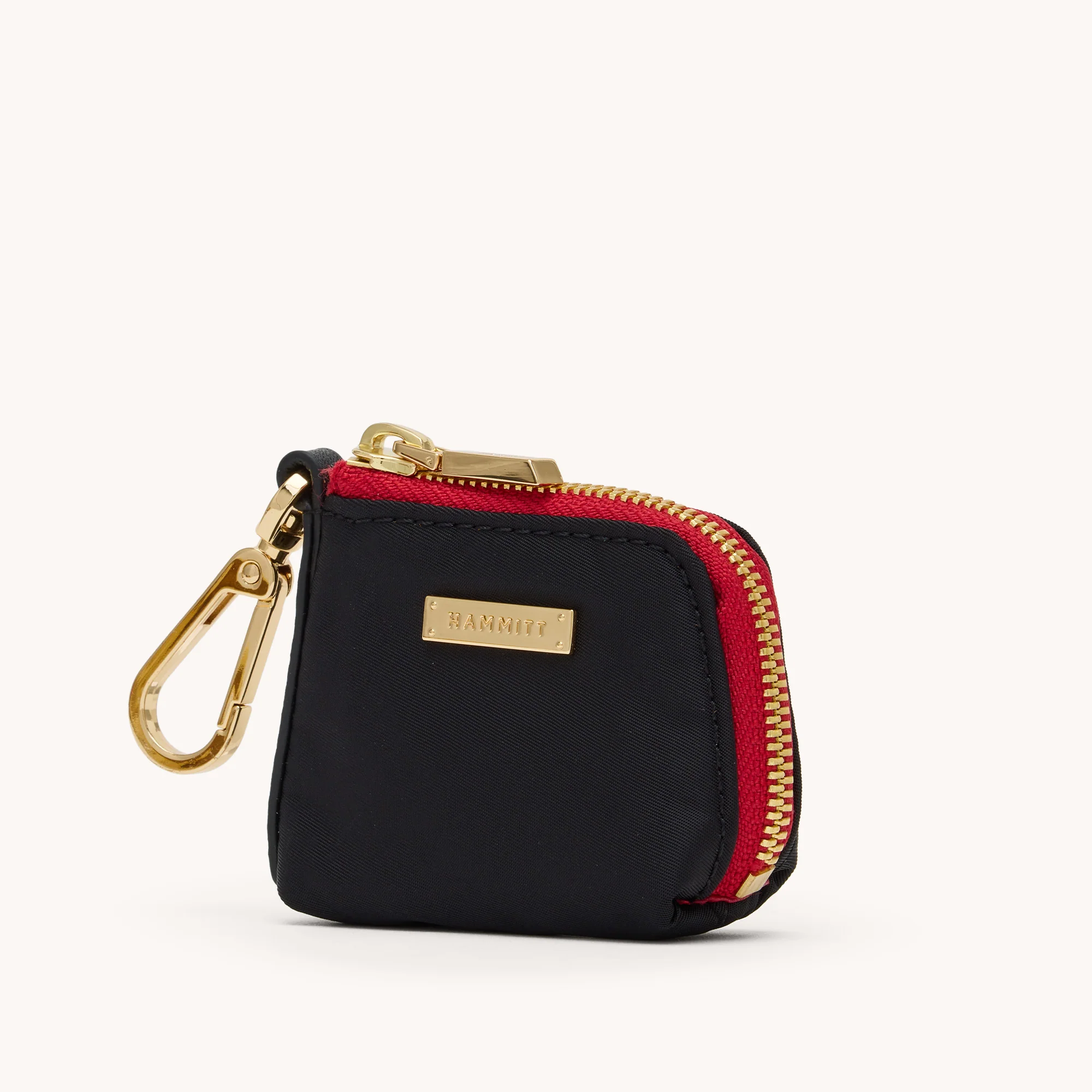 Syd Pouch | Black Nylon/Gold Red Zip - Image 3