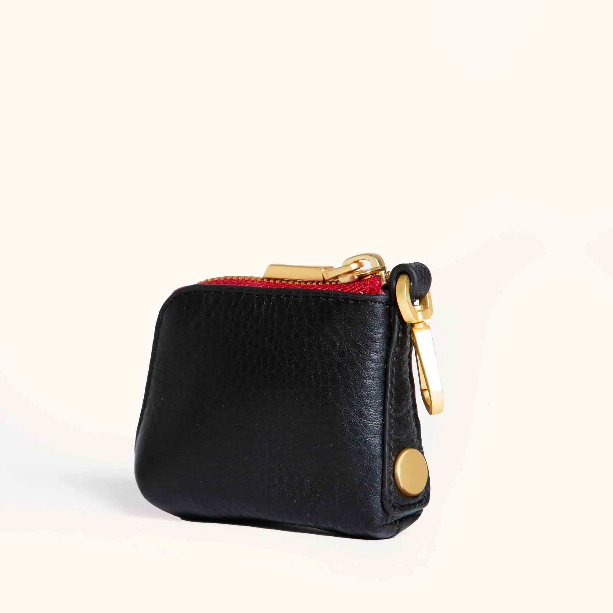 Syd Pouch | Black/Brushed Gold Red Zip - Image 4