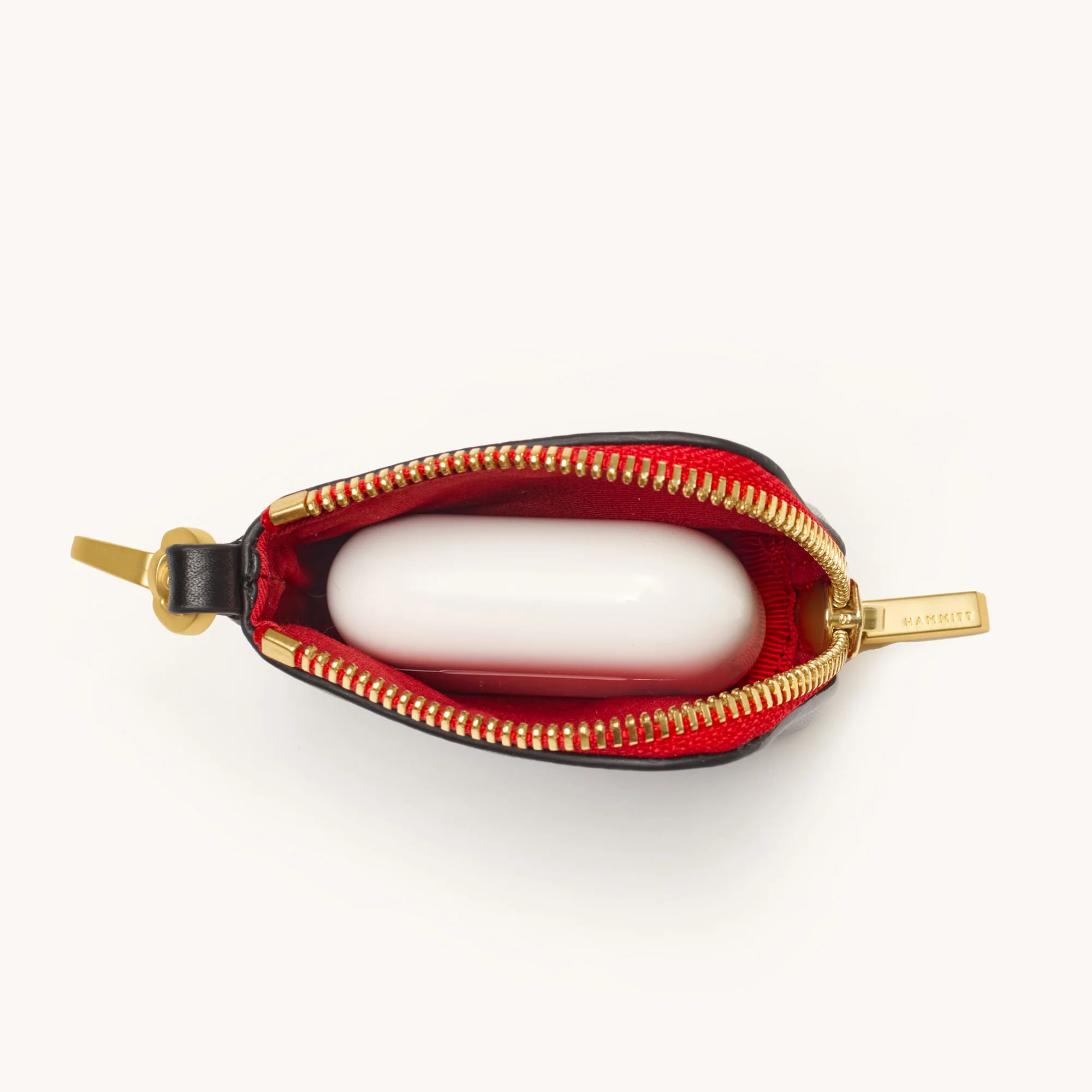 Syd Pouch | Black/Brushed Gold Red Zip - Image 5