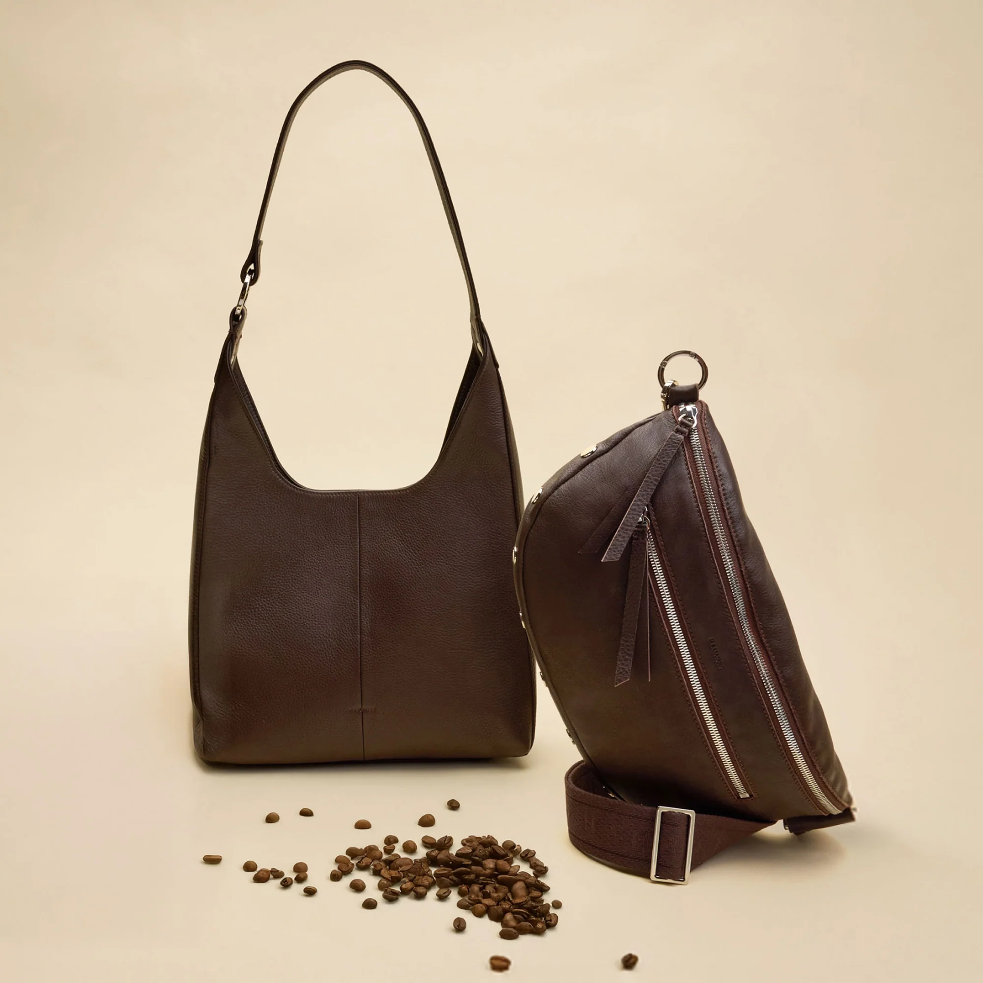 Charles Crossbody | Espresso Pebble/Silver | Lrg - Image 9