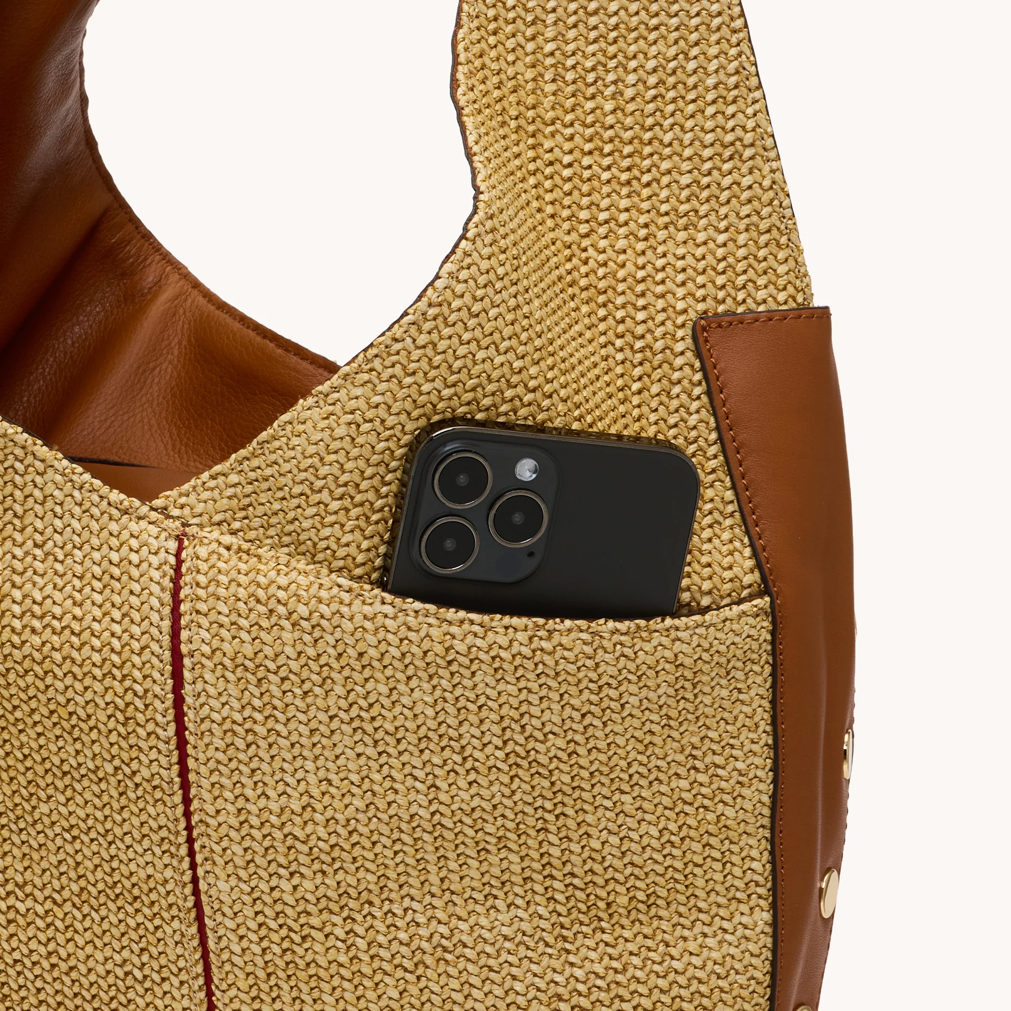 Tom Zip | Cocoa Raffia/Gold | Lrg - Image 5