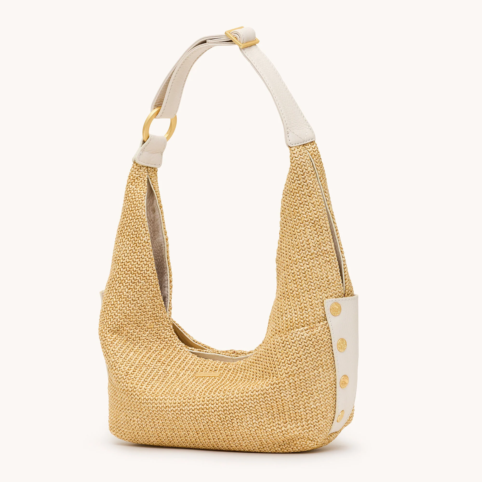 Tom Zip | Calla Lily White Raffia/Brushed Gold Hammered | Med - Image 5