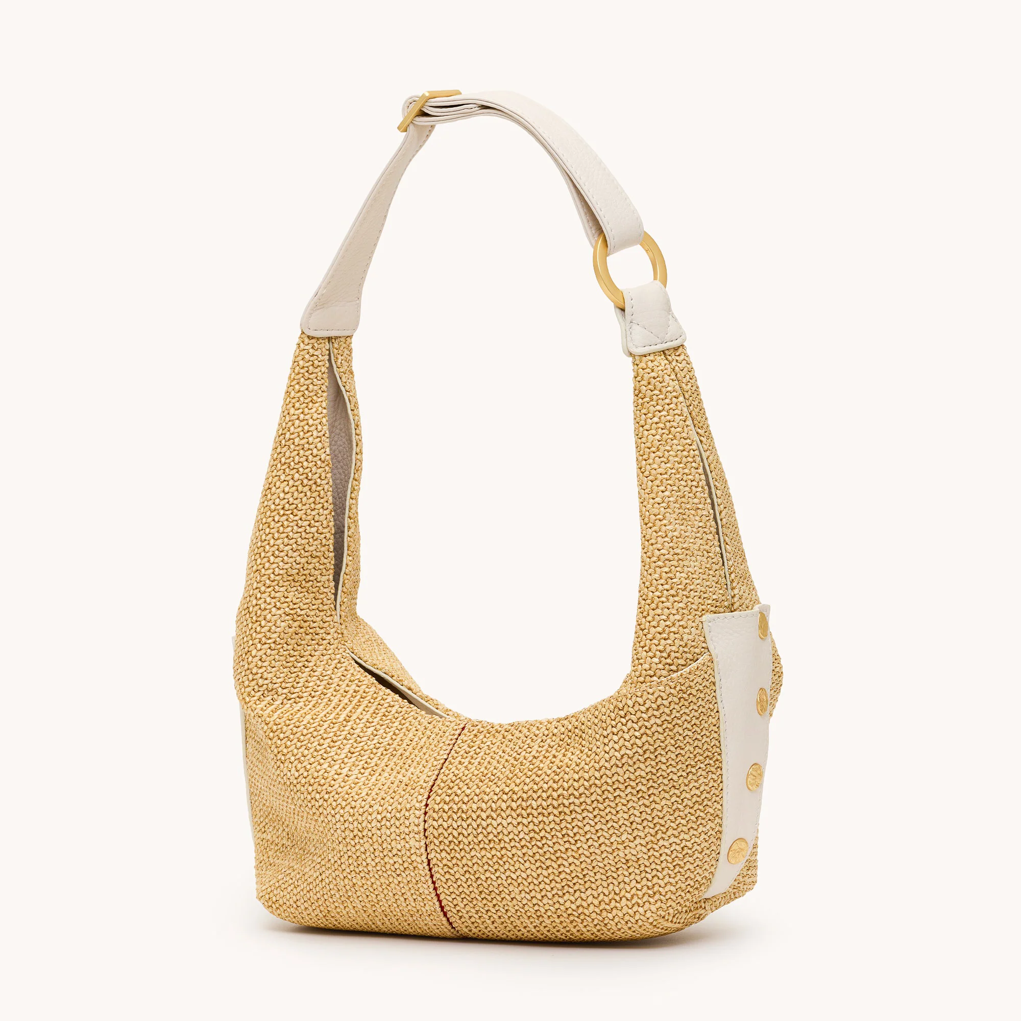 Tom Zip | Calla Lily White Raffia/Brushed Gold Hammered | Med - Image 6
