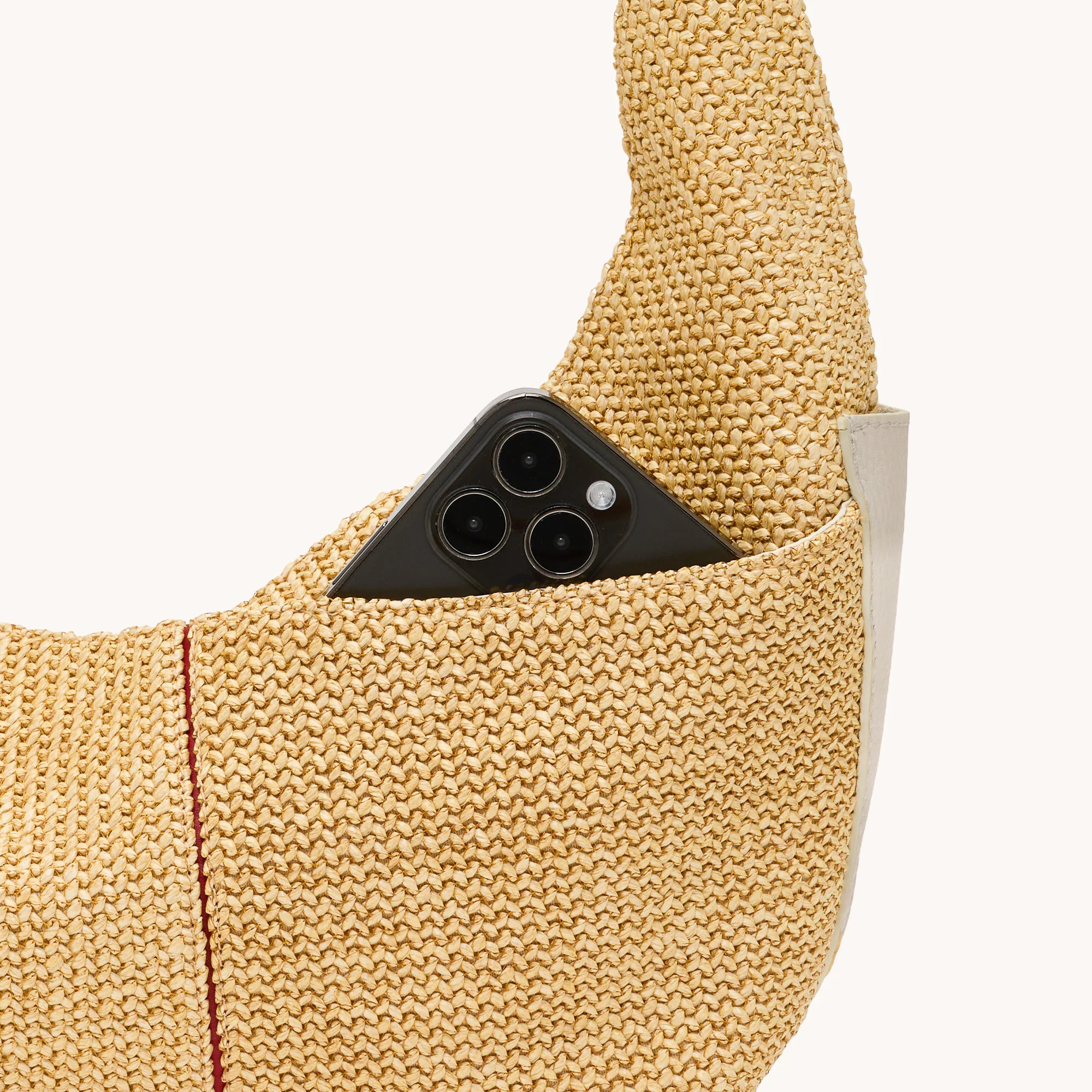 Tom Zip | Calla Lily White Raffia/Brushed Gold Hammered | Med - Image 7