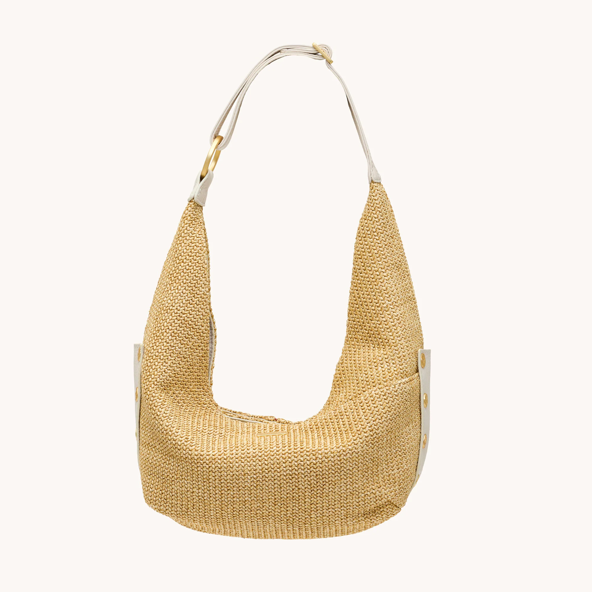 Tom Zip | Calla Lily White Raffia/Brushed Gold Hammered | Med - Image 8
