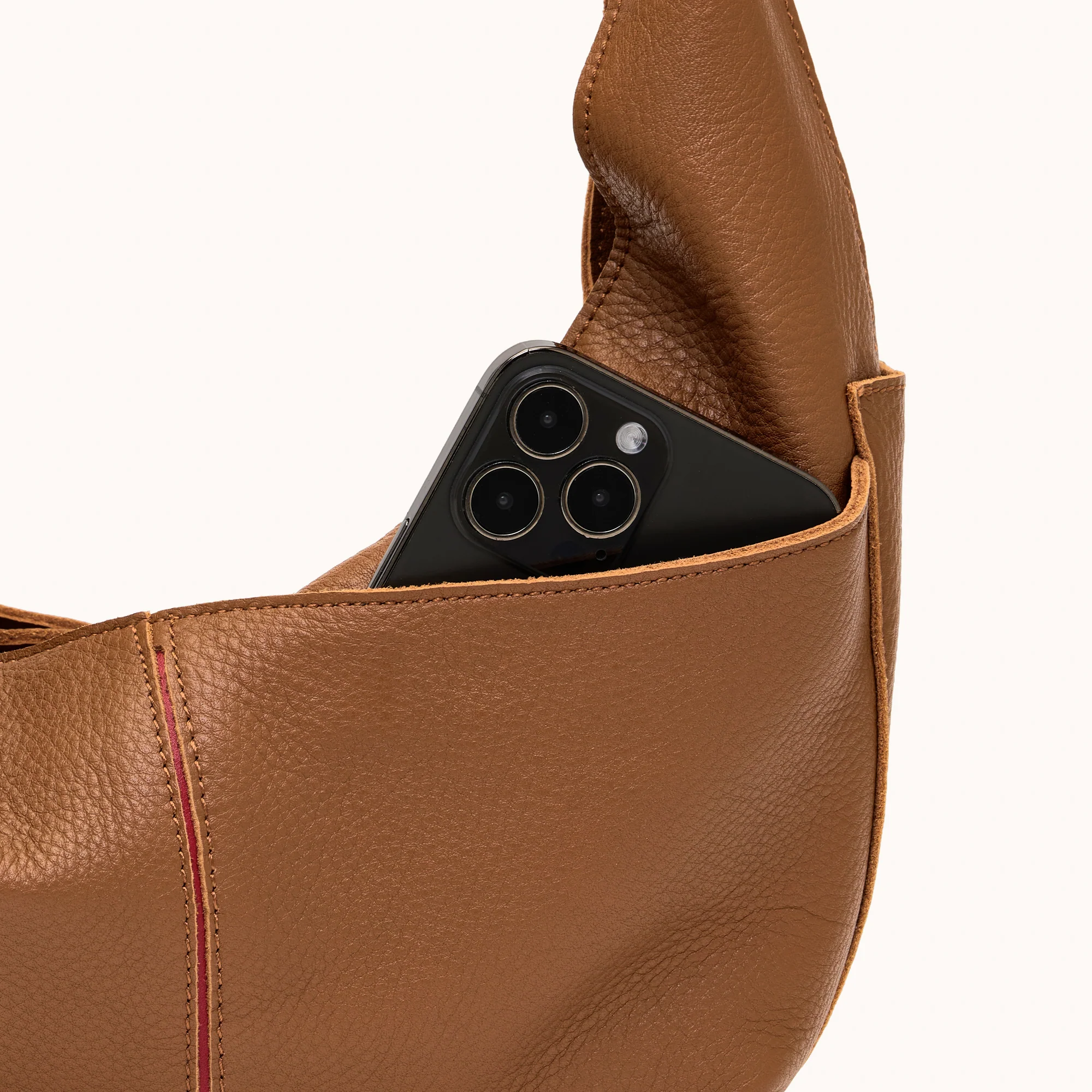 Tom Zip | Mahogany Pebble/Brushed Gold Red Zip | Med - Image 7