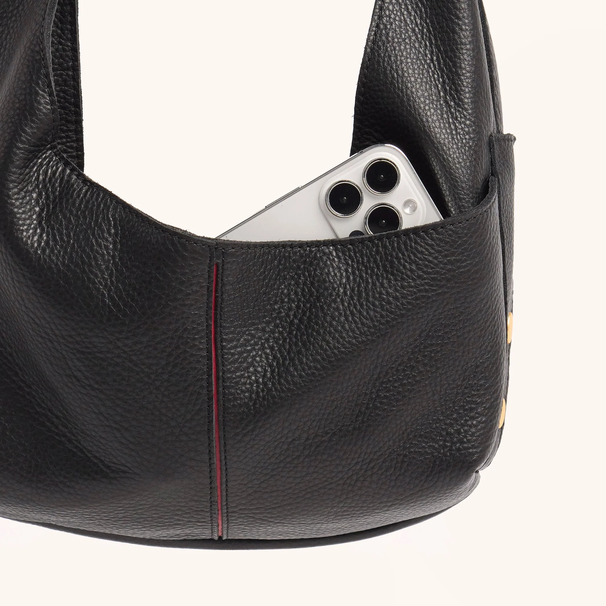 Tom Zip | Black/Brushed Gold Red Zip | Med - Image 7