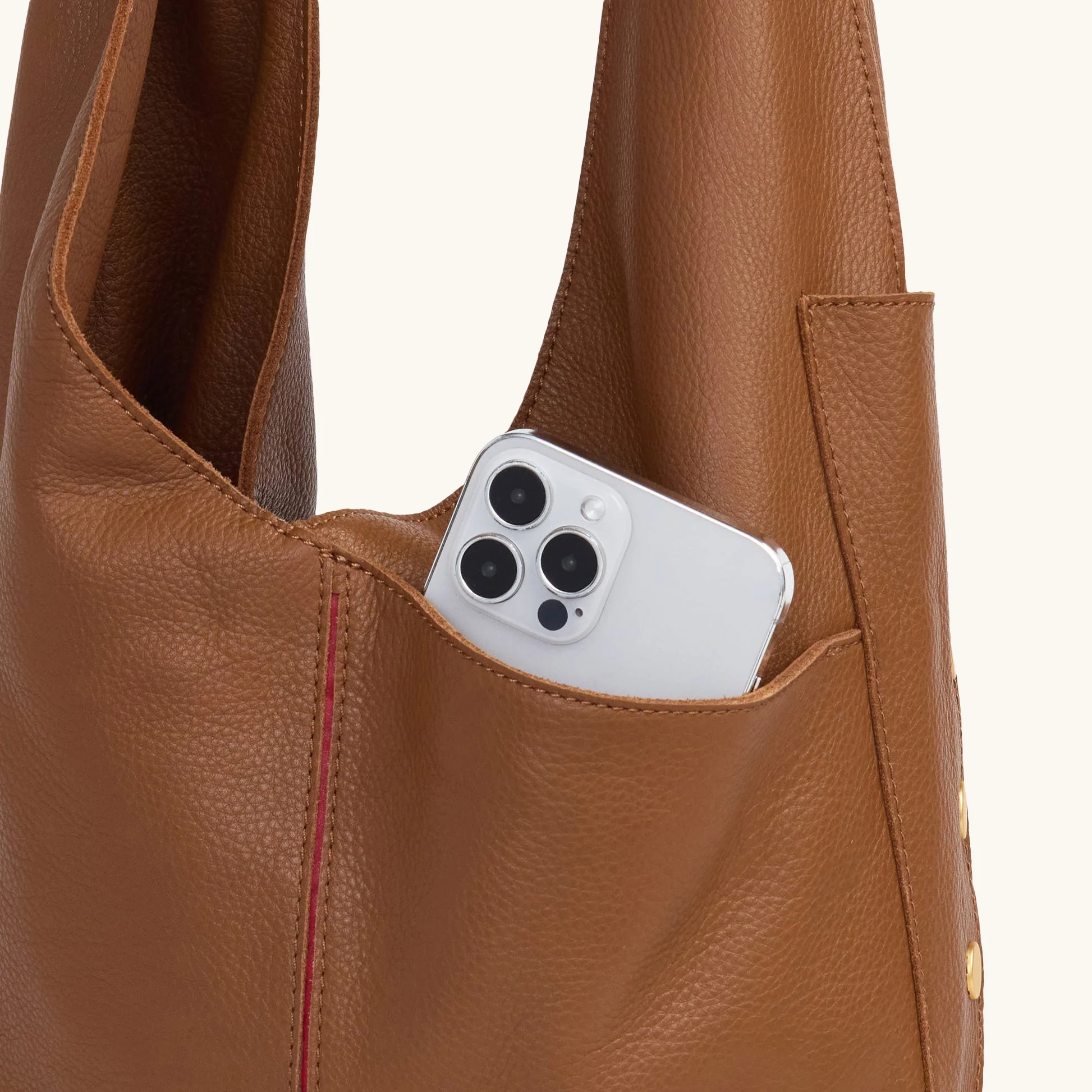Tom Zip | Mahogany Pebble/Brushed Gold Red Zip | Lrg - Image 4