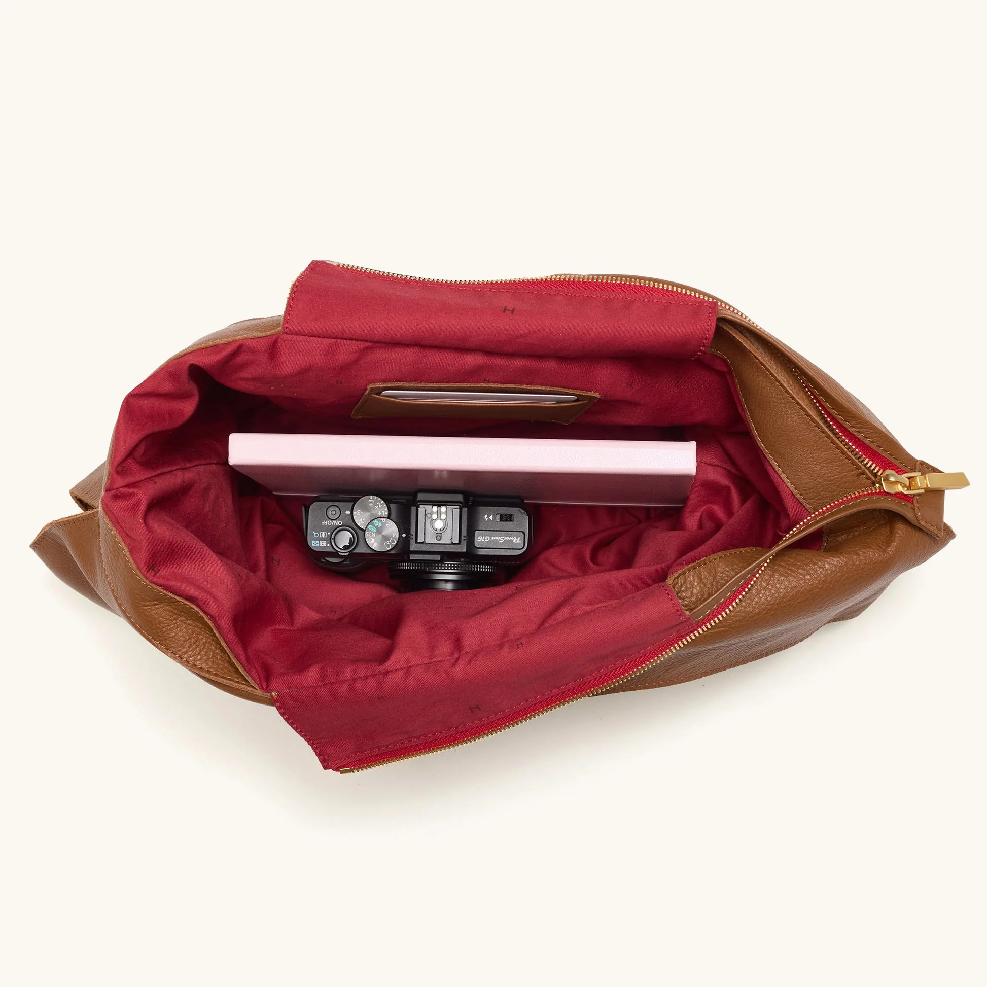 Tom Zip | Mahogany Pebble/Brushed Gold Red Zip | Lrg - Image 6