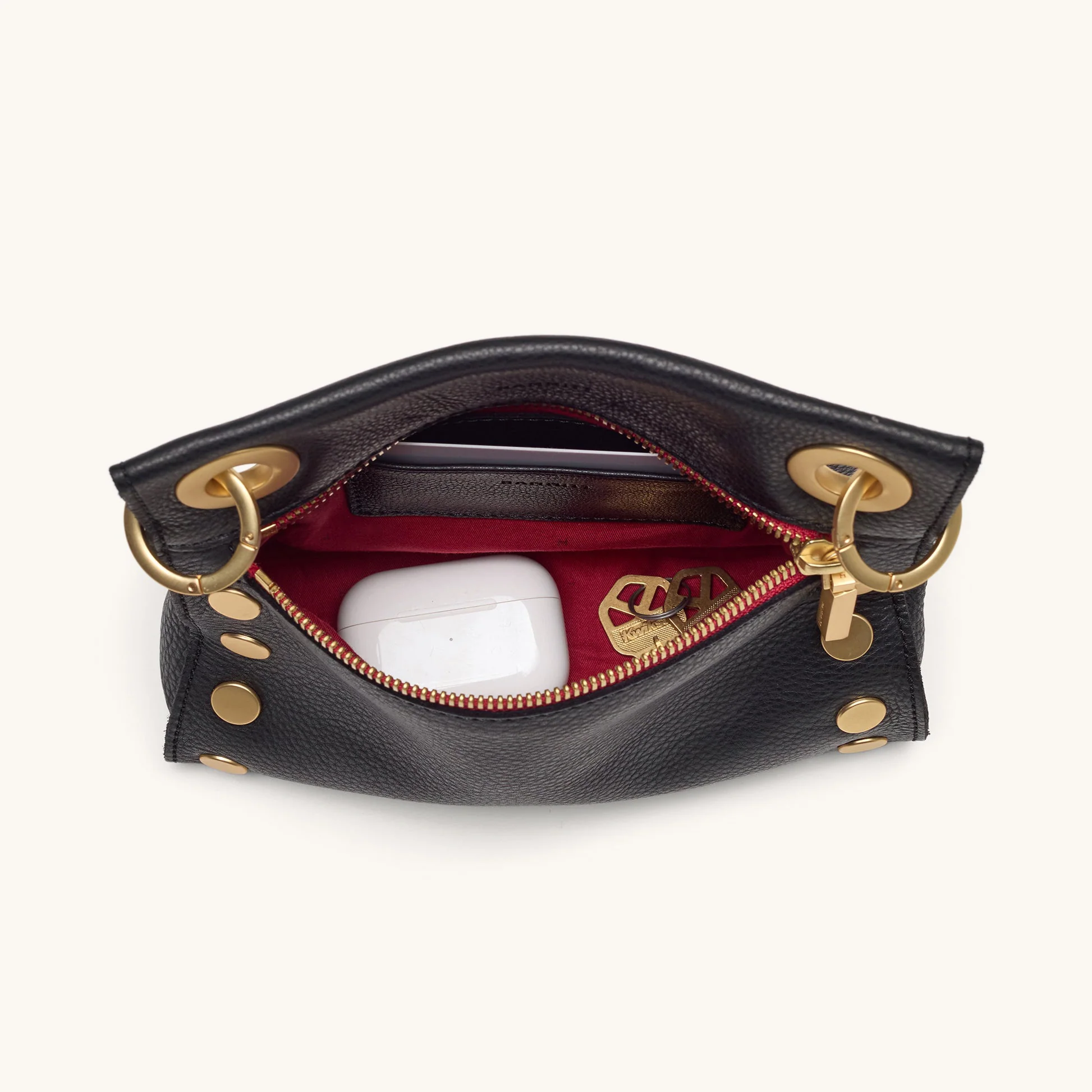 Tony | Black/Brushed Gold Red Zip | Sml - Image 7
