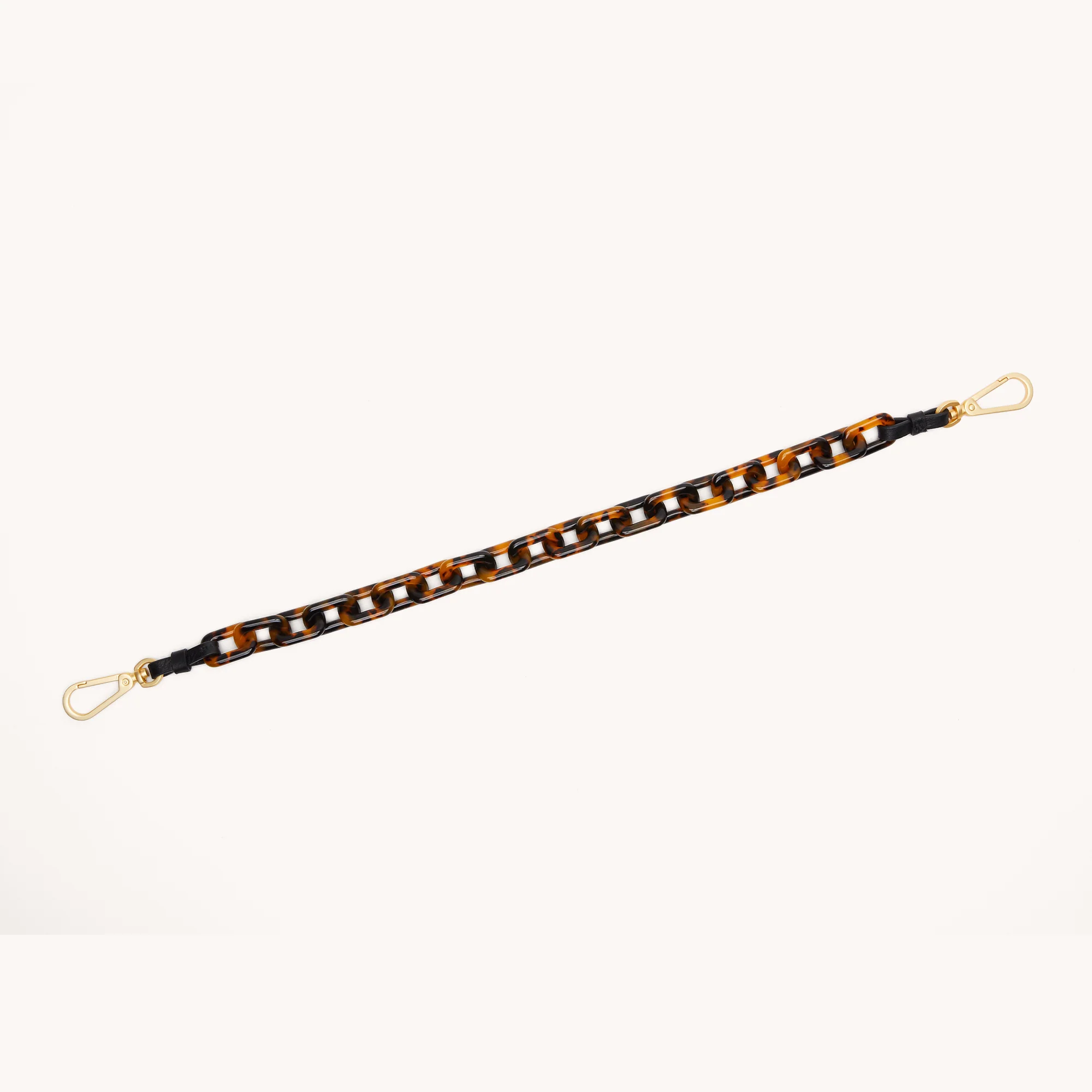 Tortoise Shell Shoulder Strap | Black/Brushed Gold - Image 3