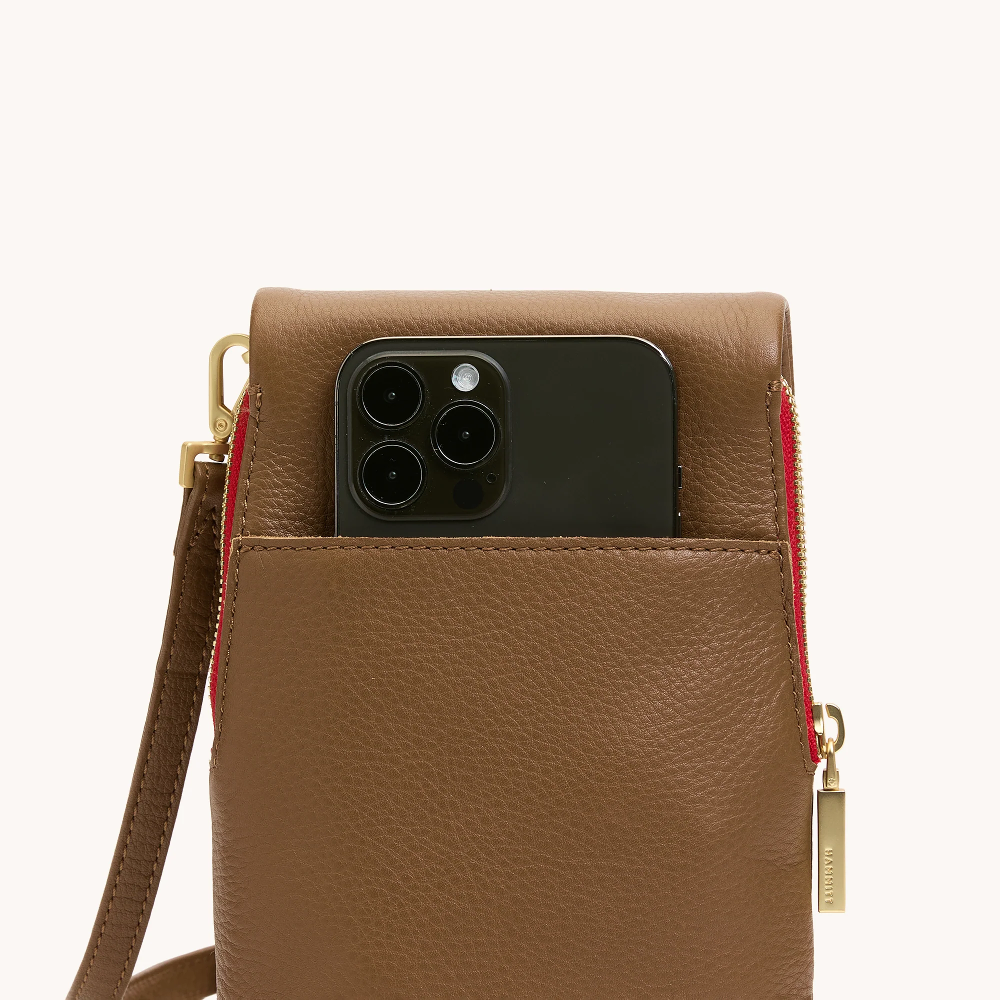 VIP Mobile | Mahogany Pebble/Brushed Gold Red Zip - Image 4