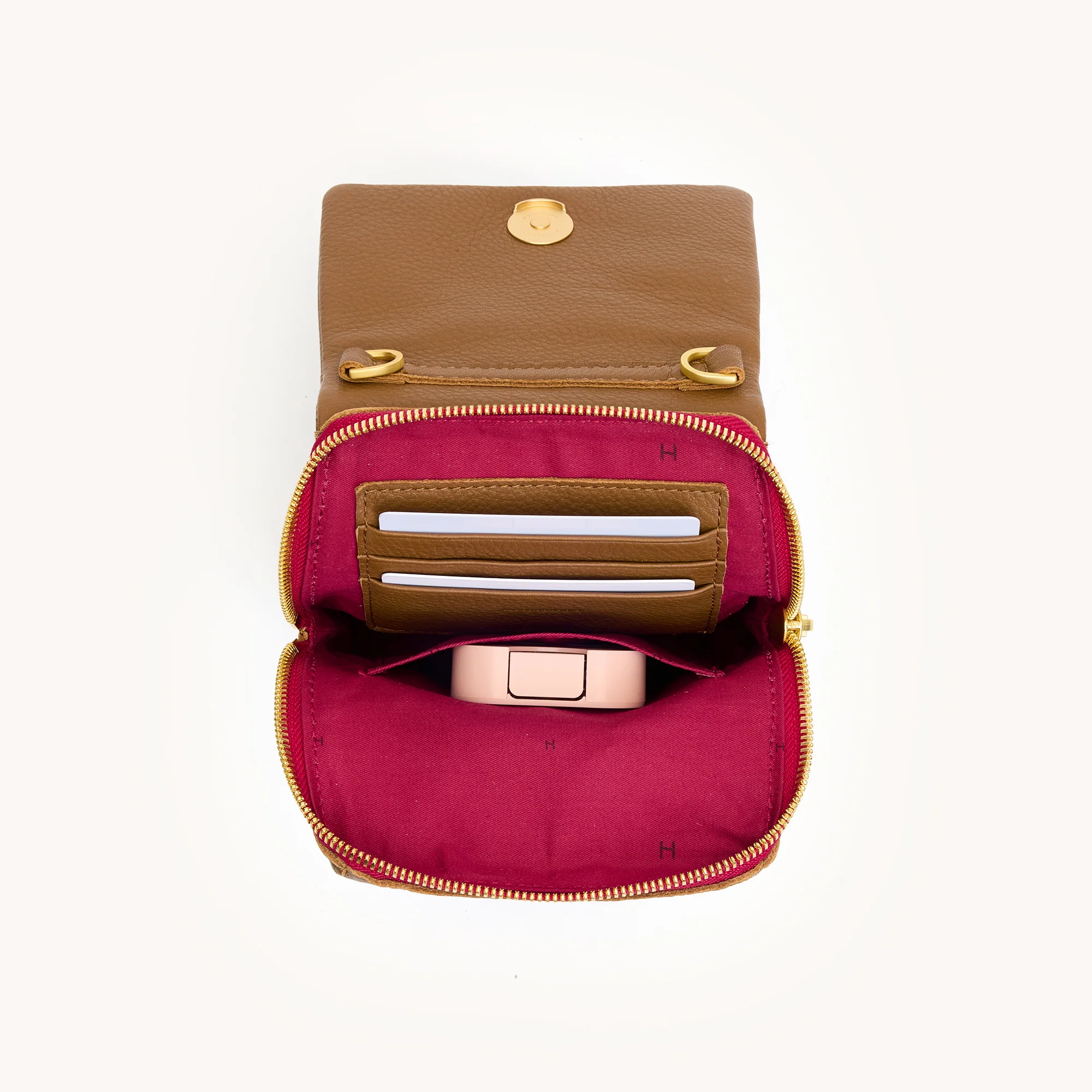 VIP Mobile | Mahogany Pebble/Brushed Gold Red Zip - Image 8
