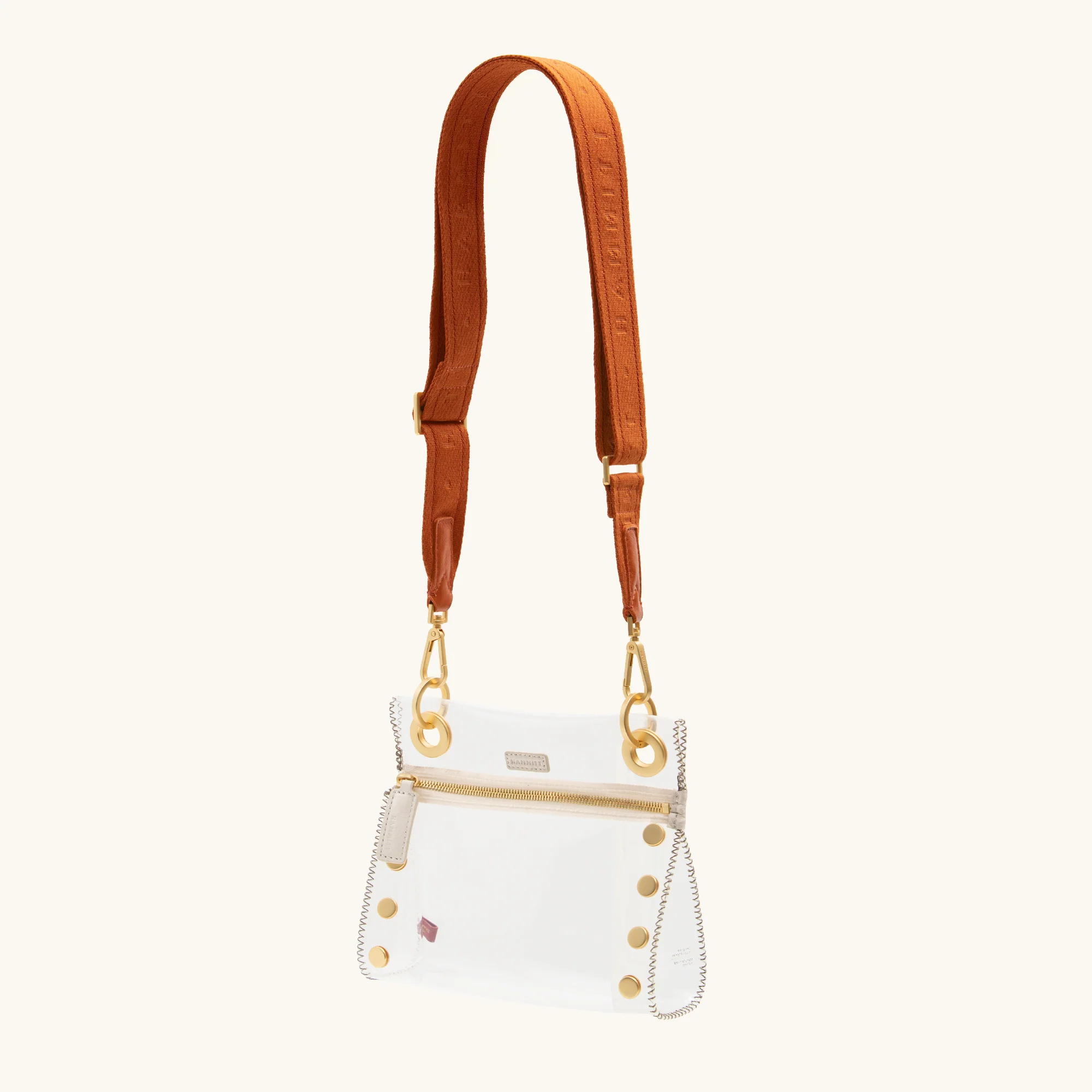 Webbing Crossbody Strap | Candlelight Orange/Brushed Gold - Image 3