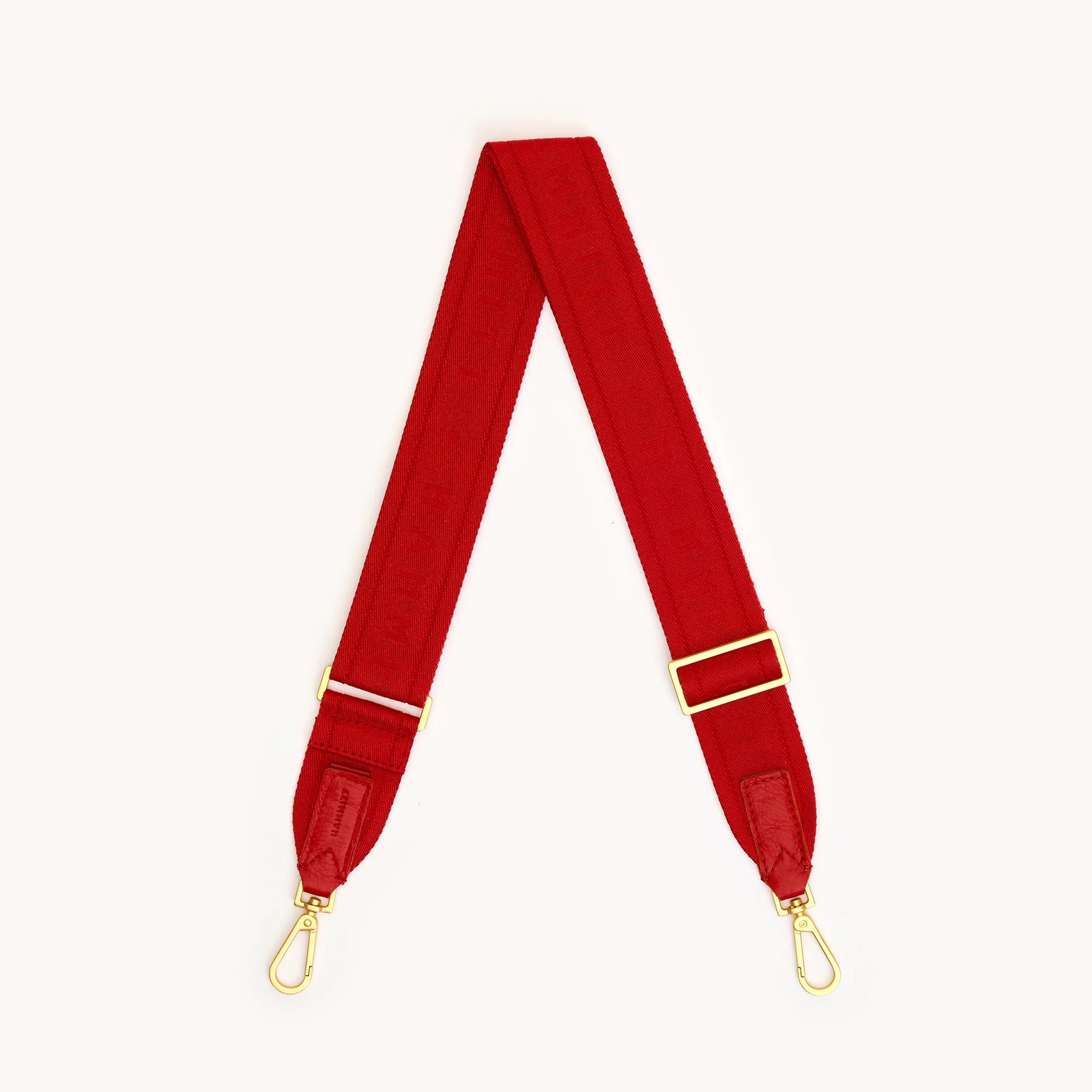 Webbing Crossbody Strap | Harissa Red/Brushed Gold - Image 2