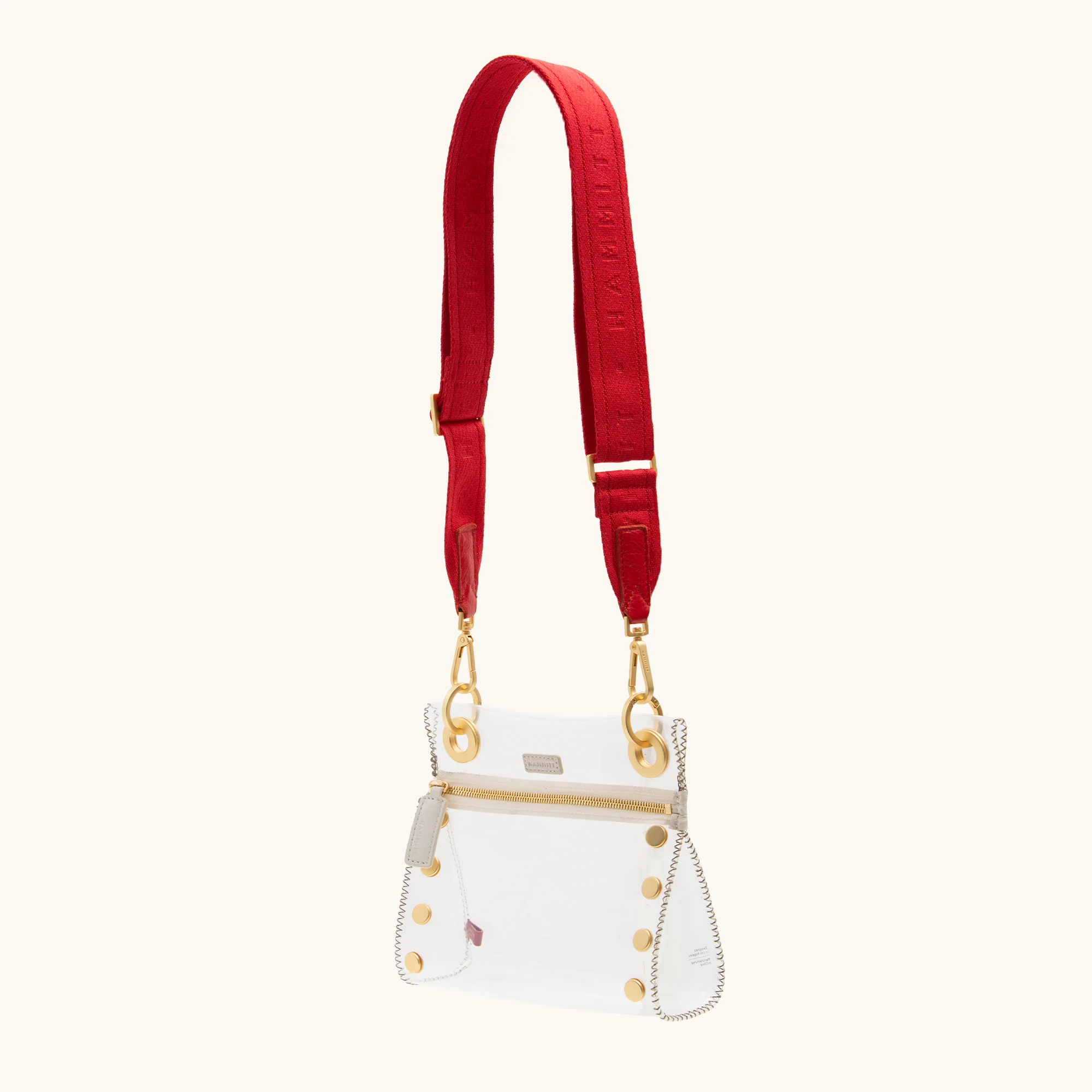 Webbing Crossbody Strap | Harissa Red/Brushed Gold - Image 3
