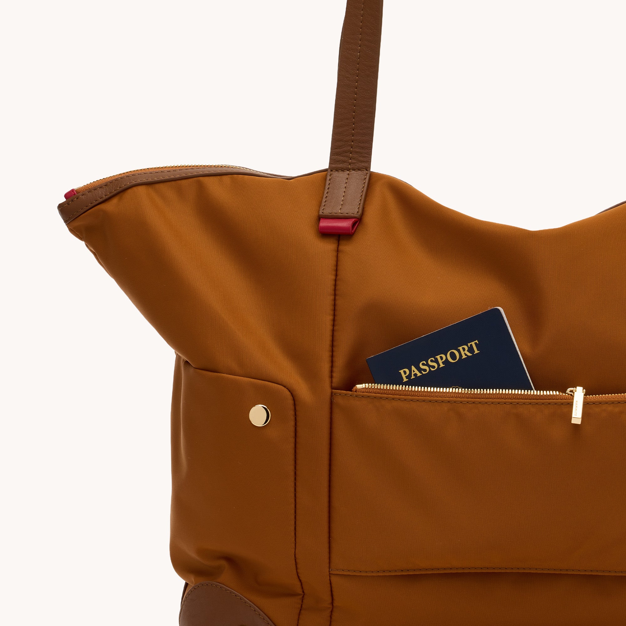 Zoe Tote | Amber Nylon/Gold - Image 12